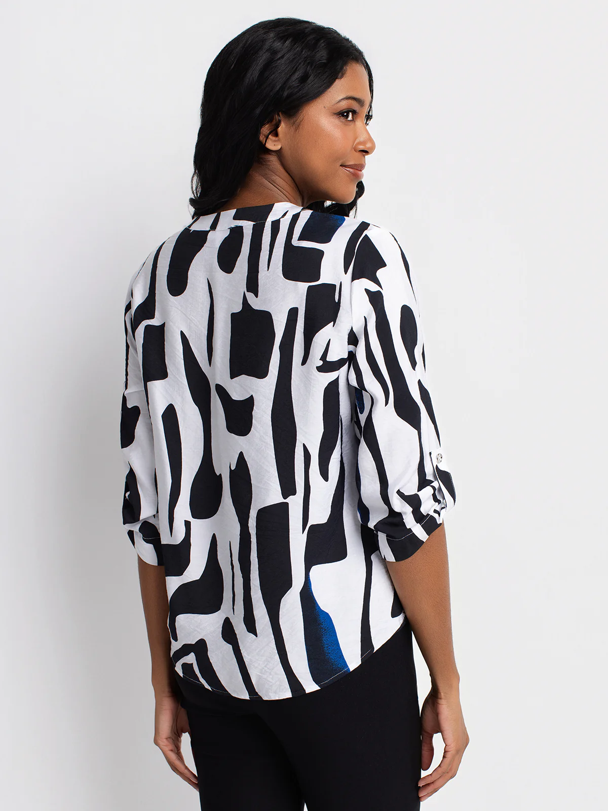 Blouse ample à manches 3/4 avec boutons - Image 3
