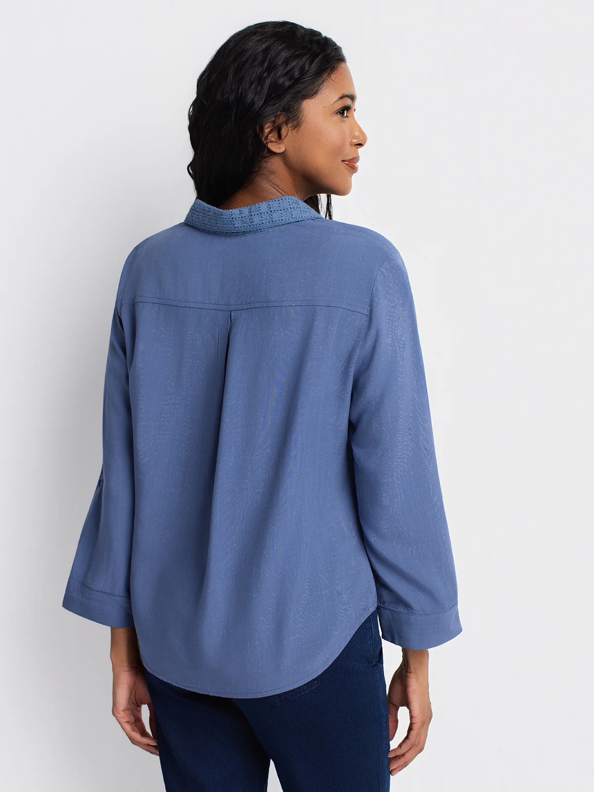 Blouse ample à manches 3/4 avec boutons - Image 7