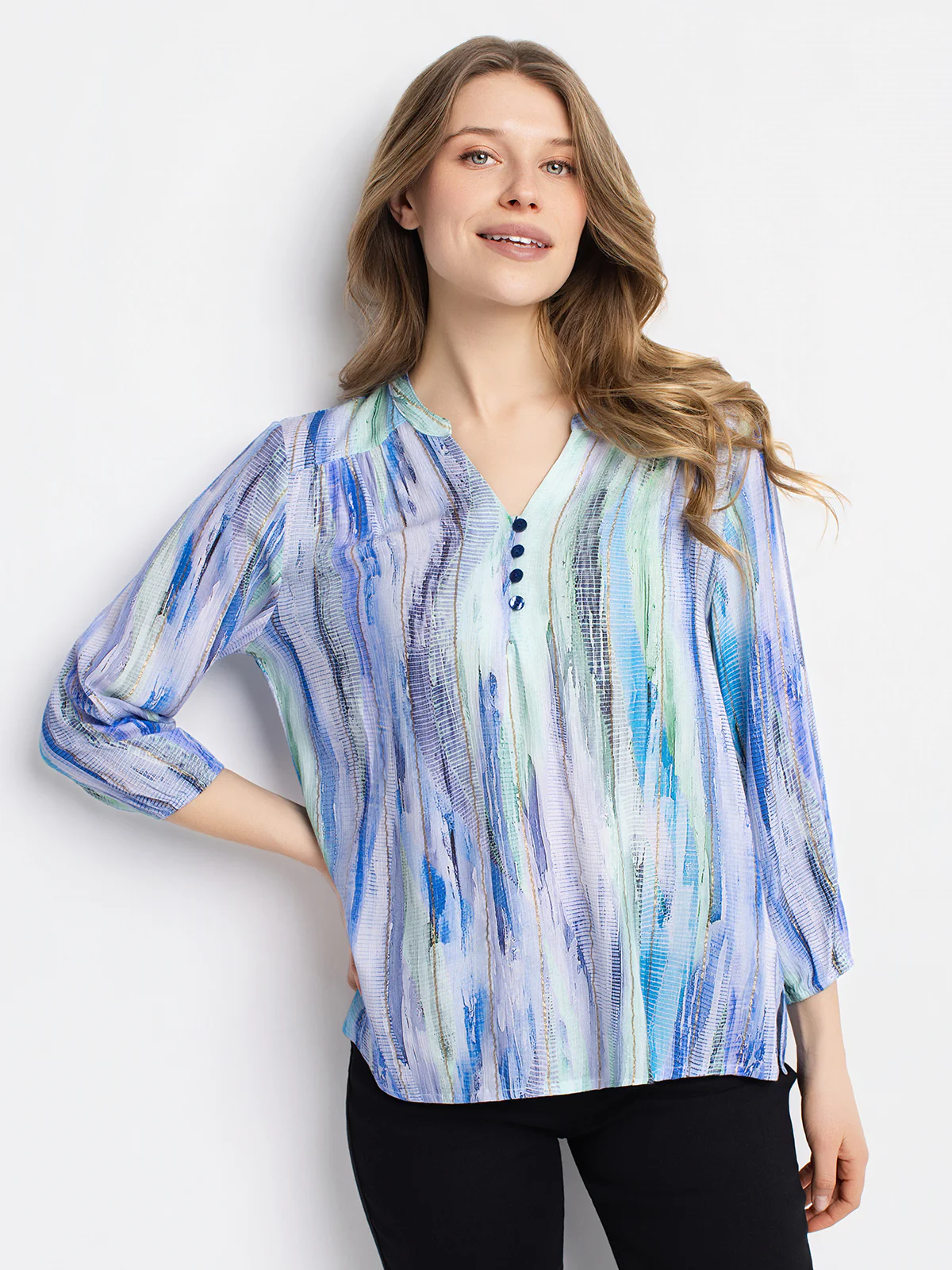 Blouse ample à manches 3/4
