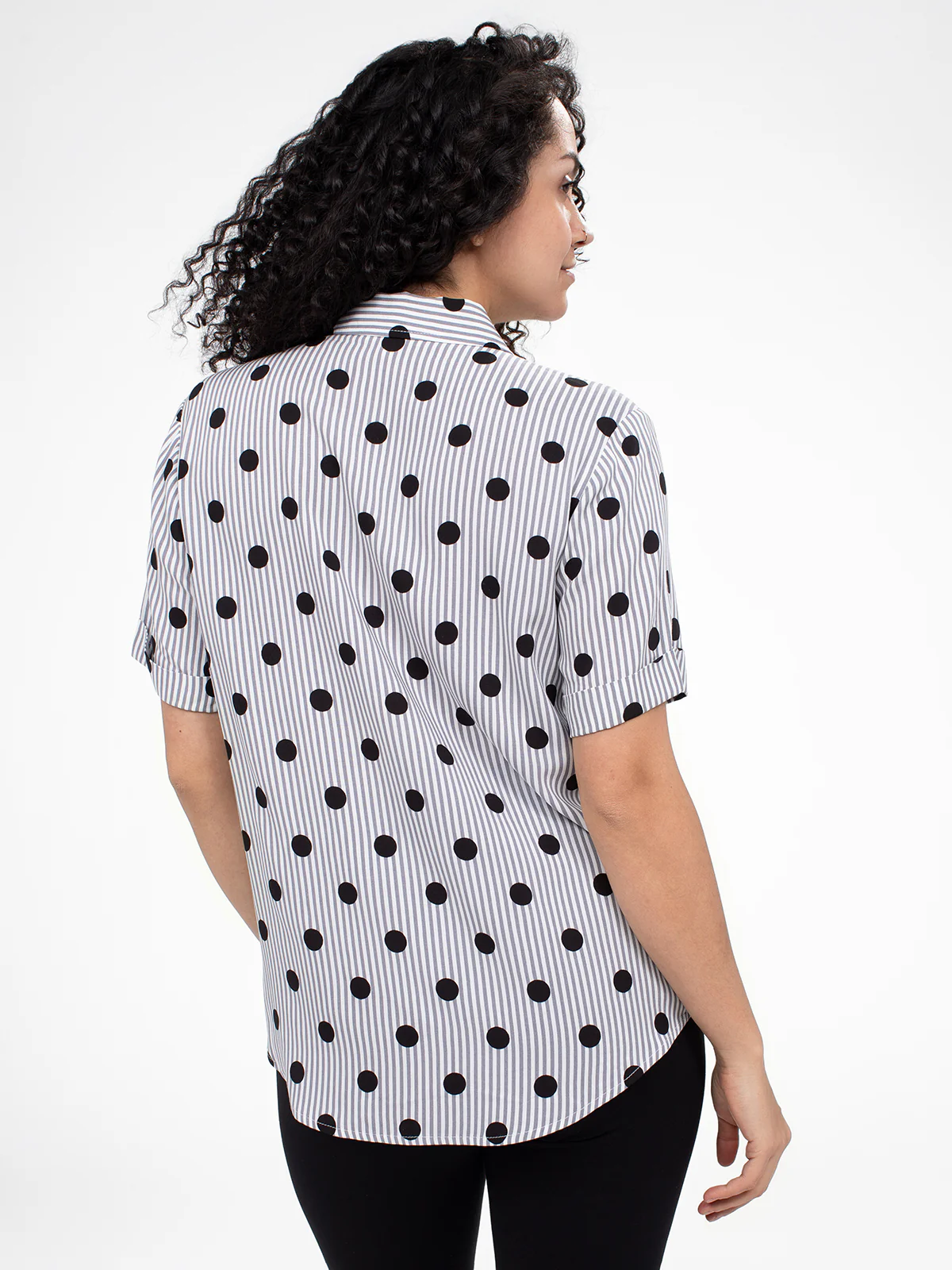 Blouse ample à manches courtes avec boutons - Image 3