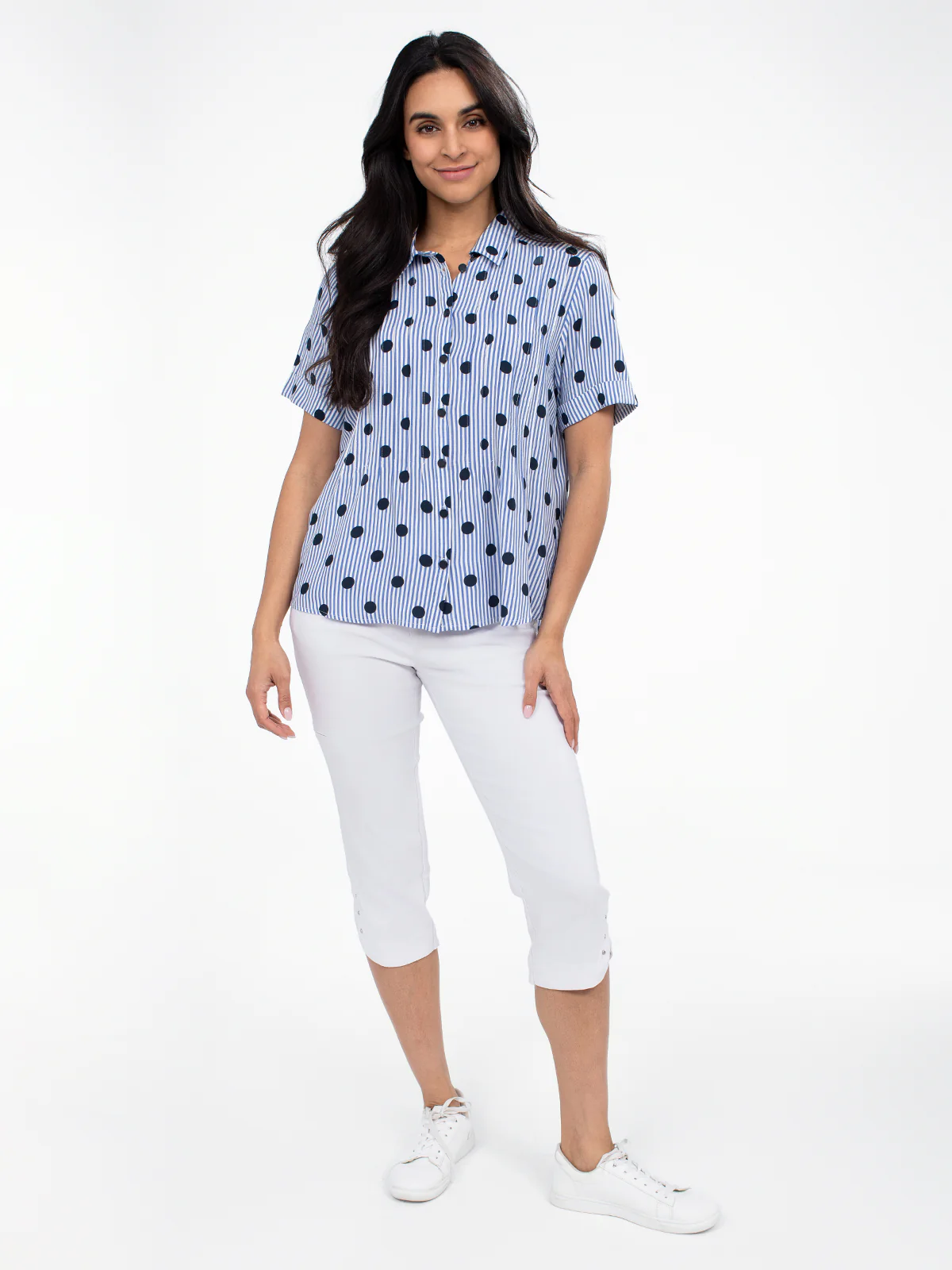 Blouse ample à manches courtes avec boutons - Image 5