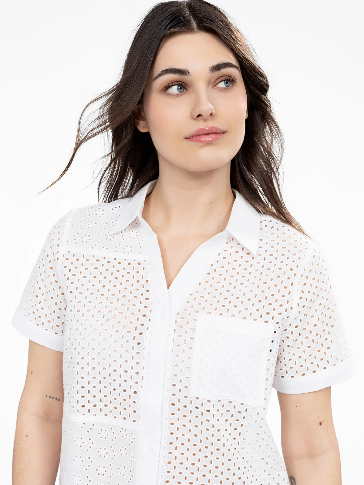 Blouse ample à manches courtes avec boutons - Image 2