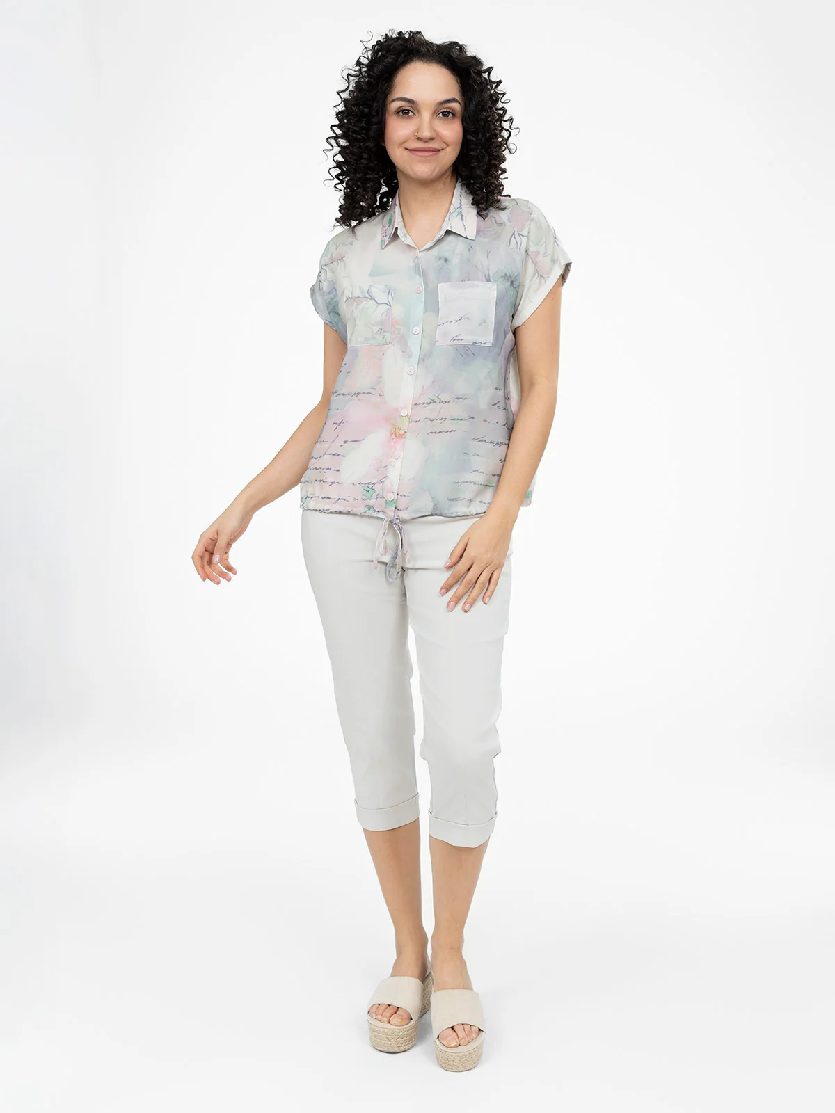 Blouse ample à manches courtes avec boutons - Image 3