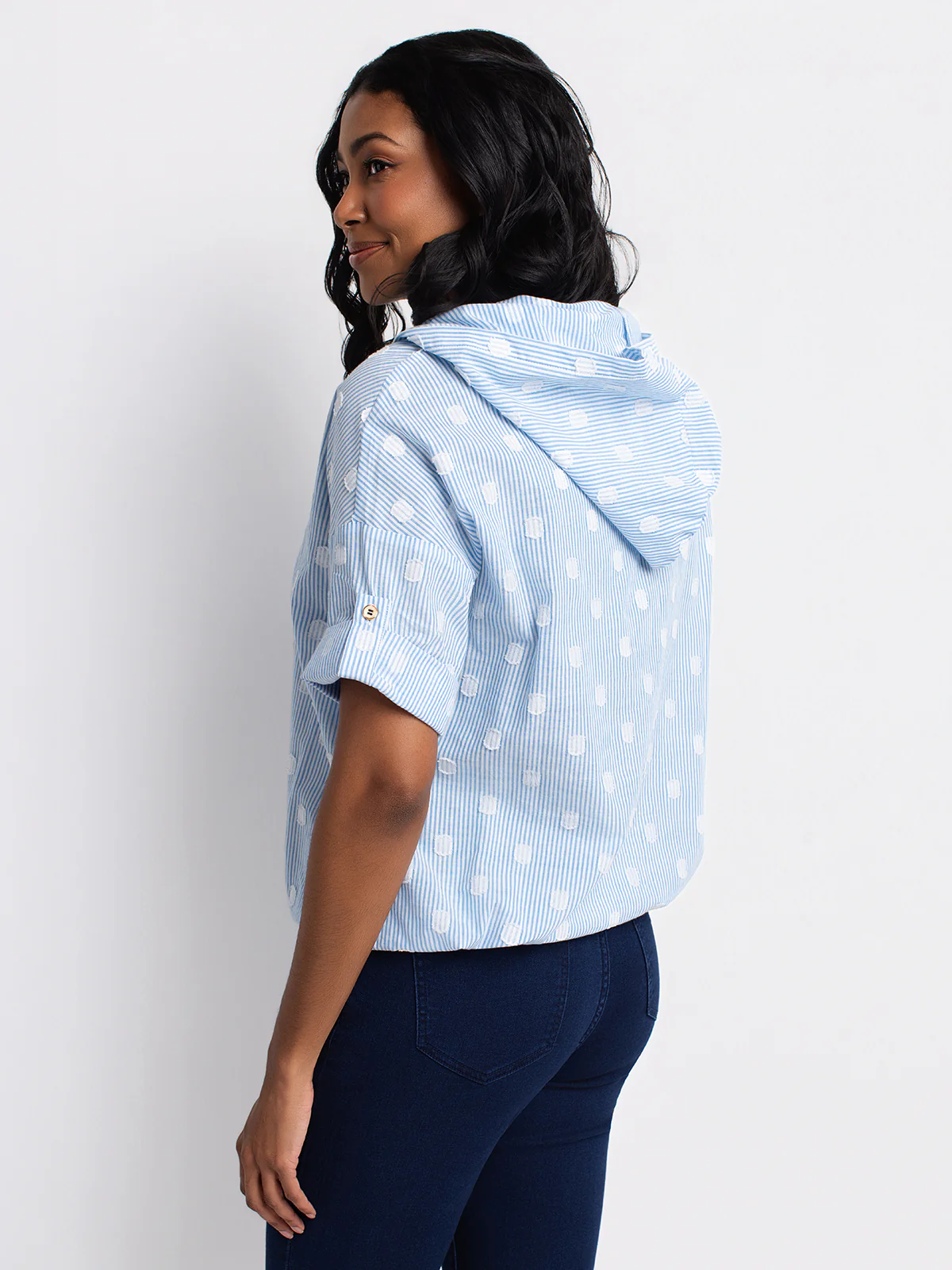 Blouse ample à manches courtes avec boutons - Image 3