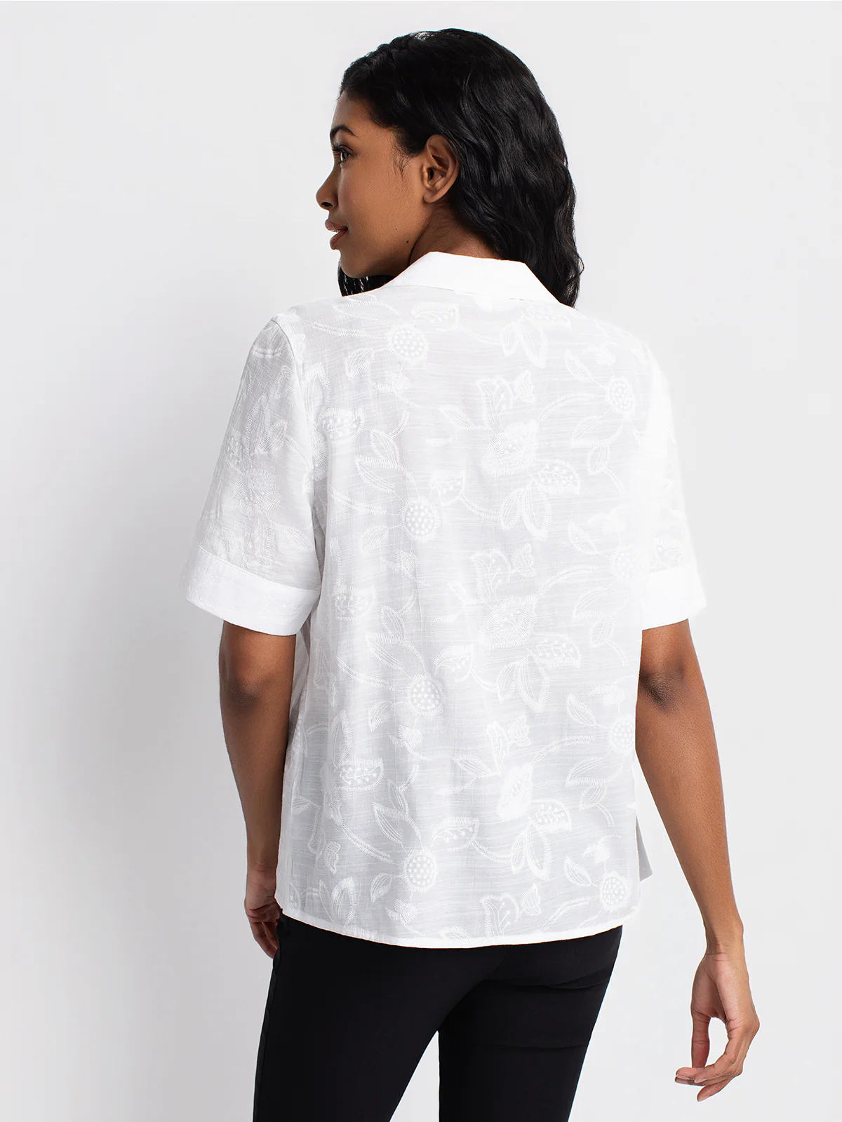 Blouse ample à manches courtes avec boutons - Image 3
