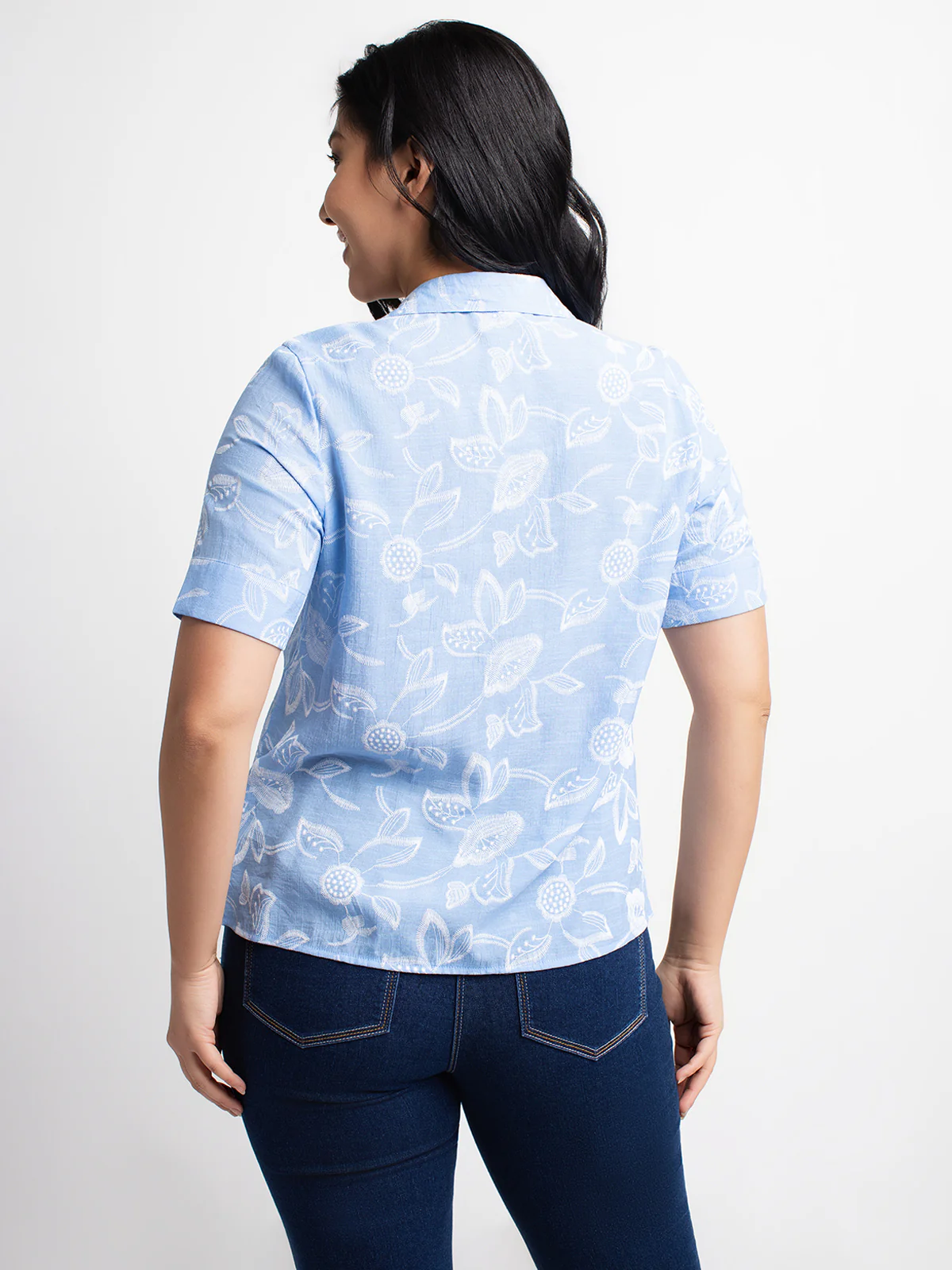 Blouse ample à manches courtes avec boutons - Image 6