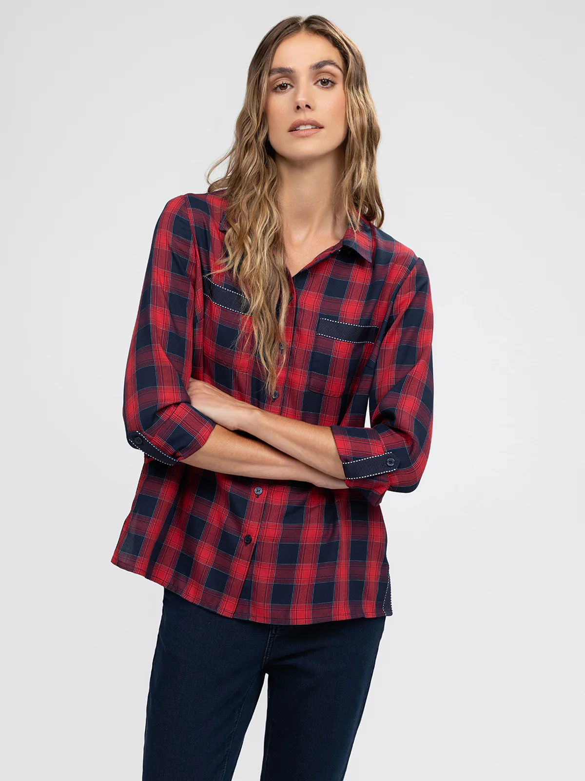 Blouse ample longueur tunique avec boutons - Image 2