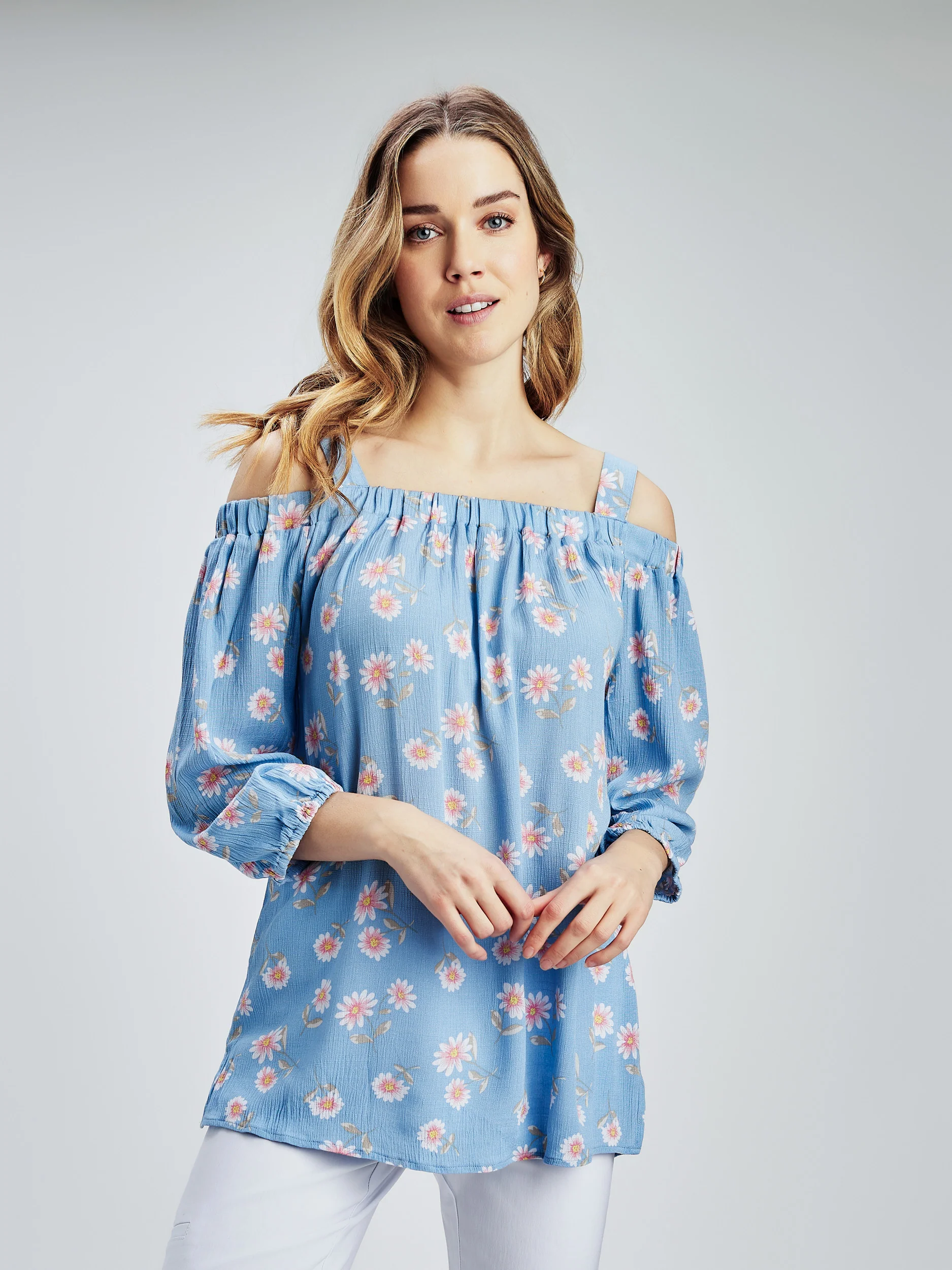 Blouse longueur tunique ample à manches 3/4 - Image 5