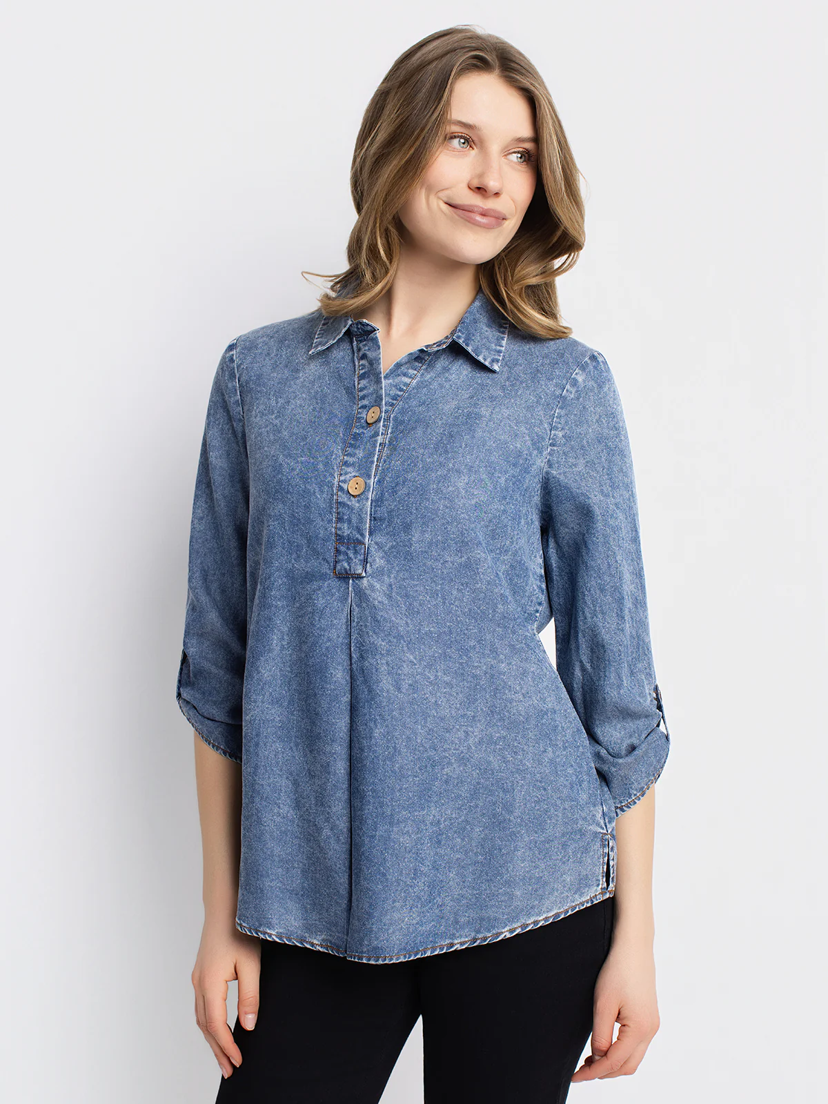 Blouse longueur tunique ample à manches 3/4 - Image 5