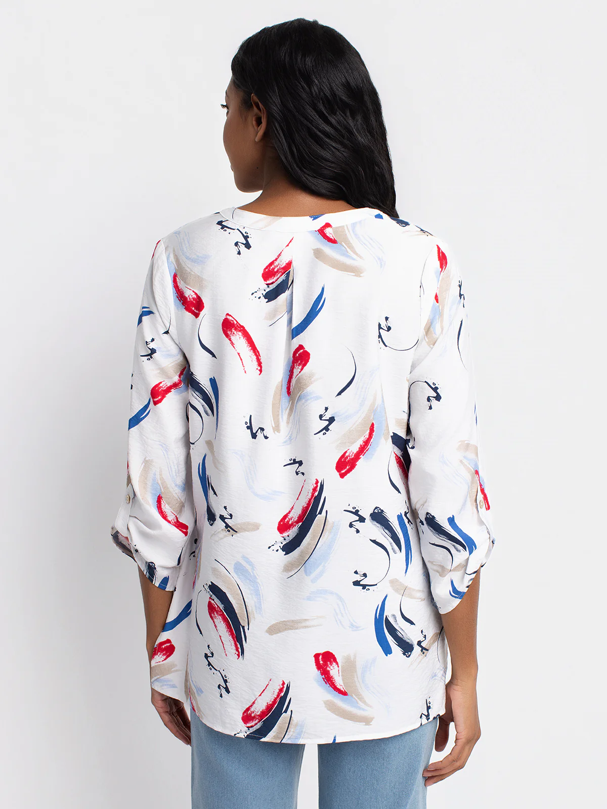 Blouse longueur tunique ample à manches 3/4 - Image 7