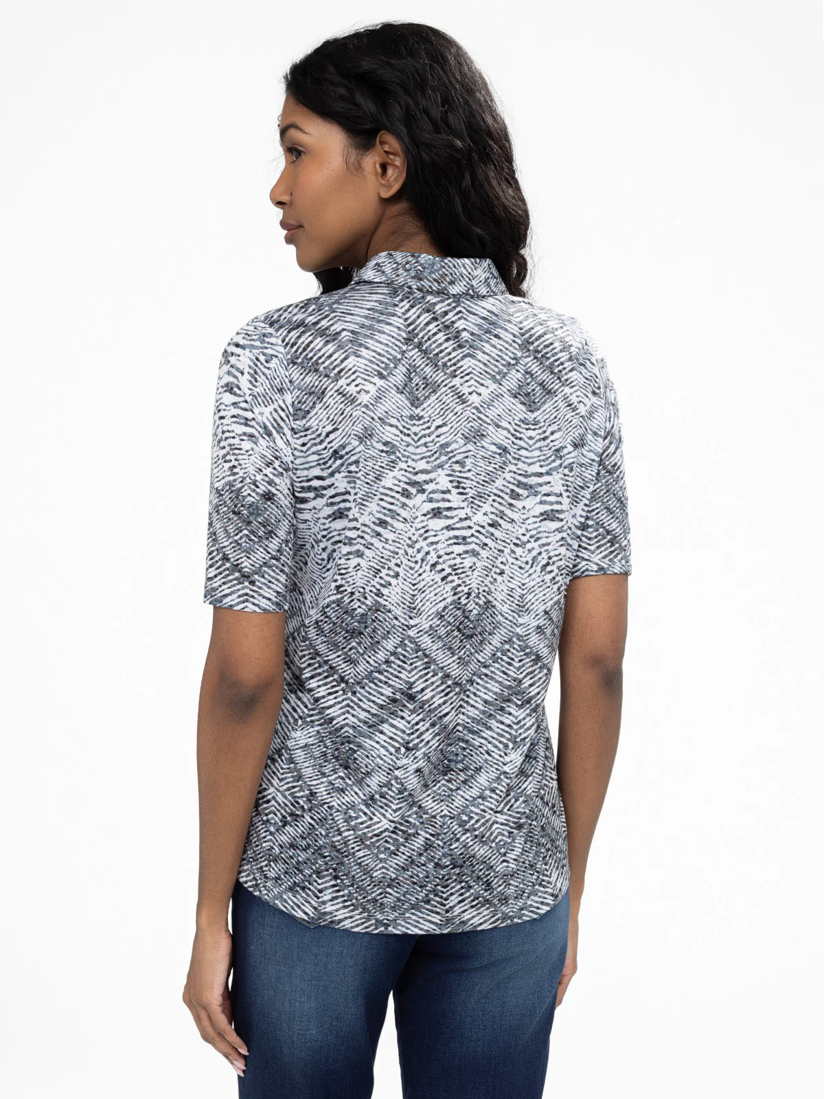 Blouse semi-ajustée à manches 3/4 avec boutons - Image 3