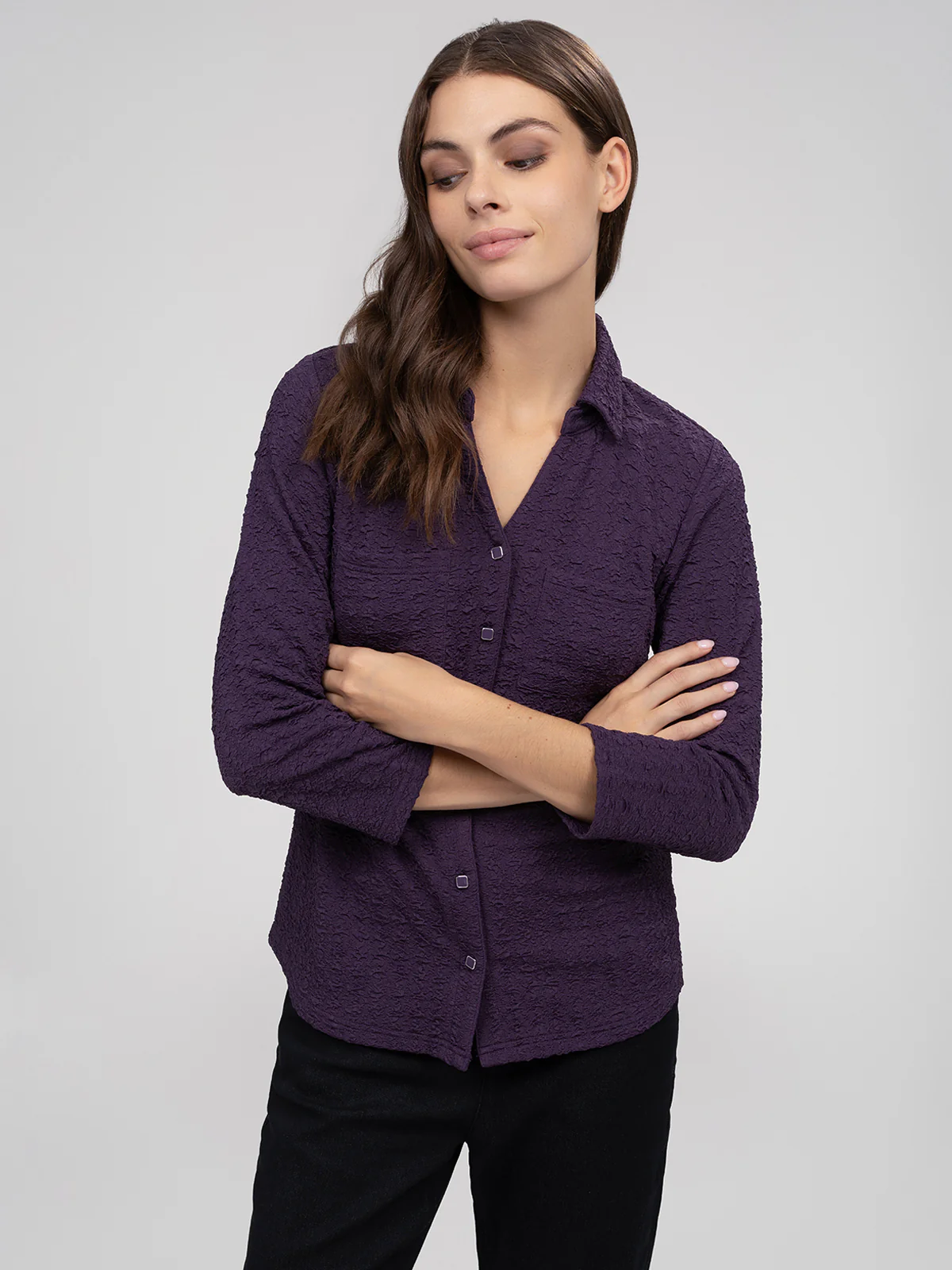 Blouse semi-ajustée à manches 3/4 avec boutons - Image 9