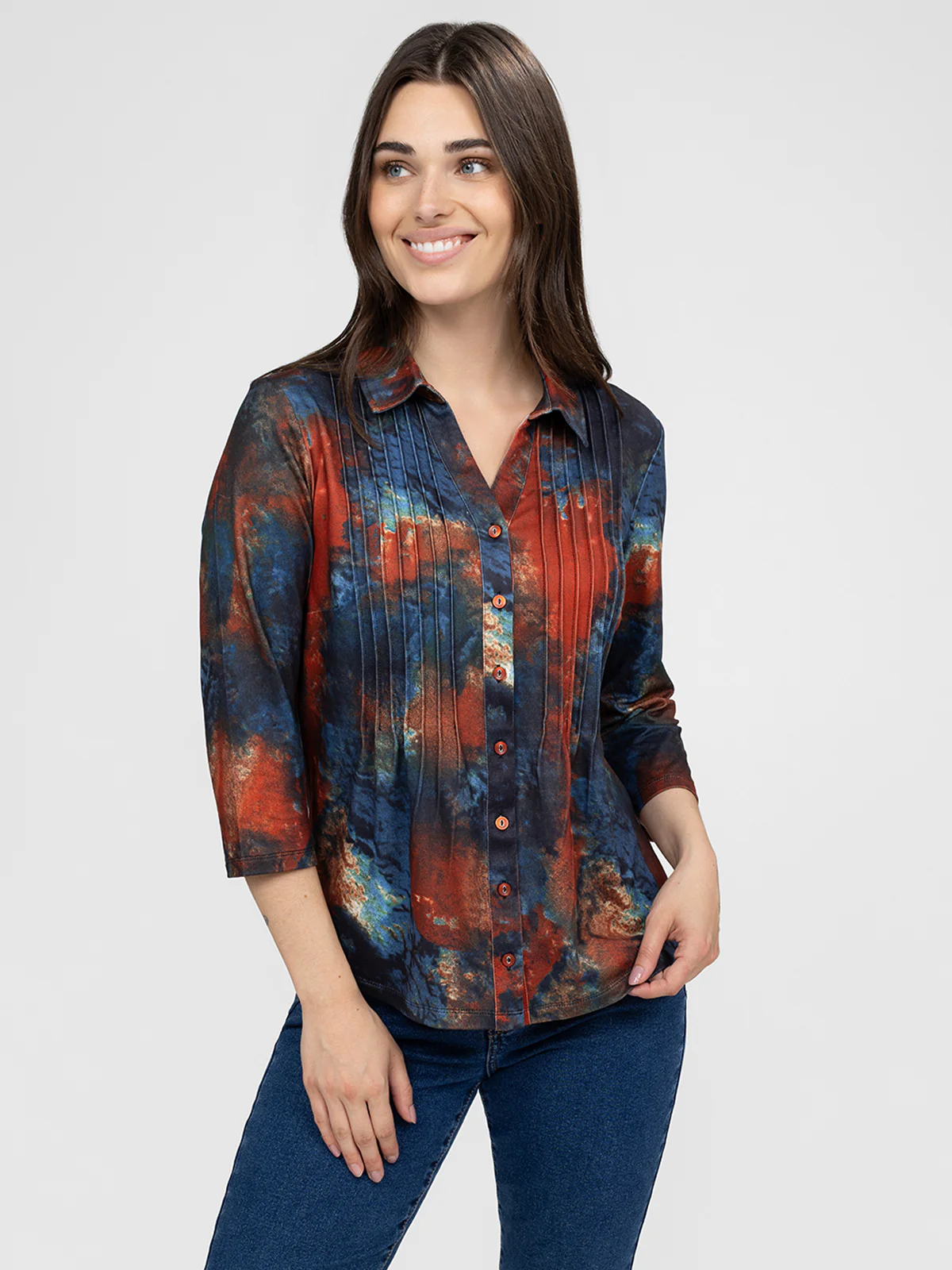 Blouse semi-ajustée à manches 3/4 avec boutons - Image 6