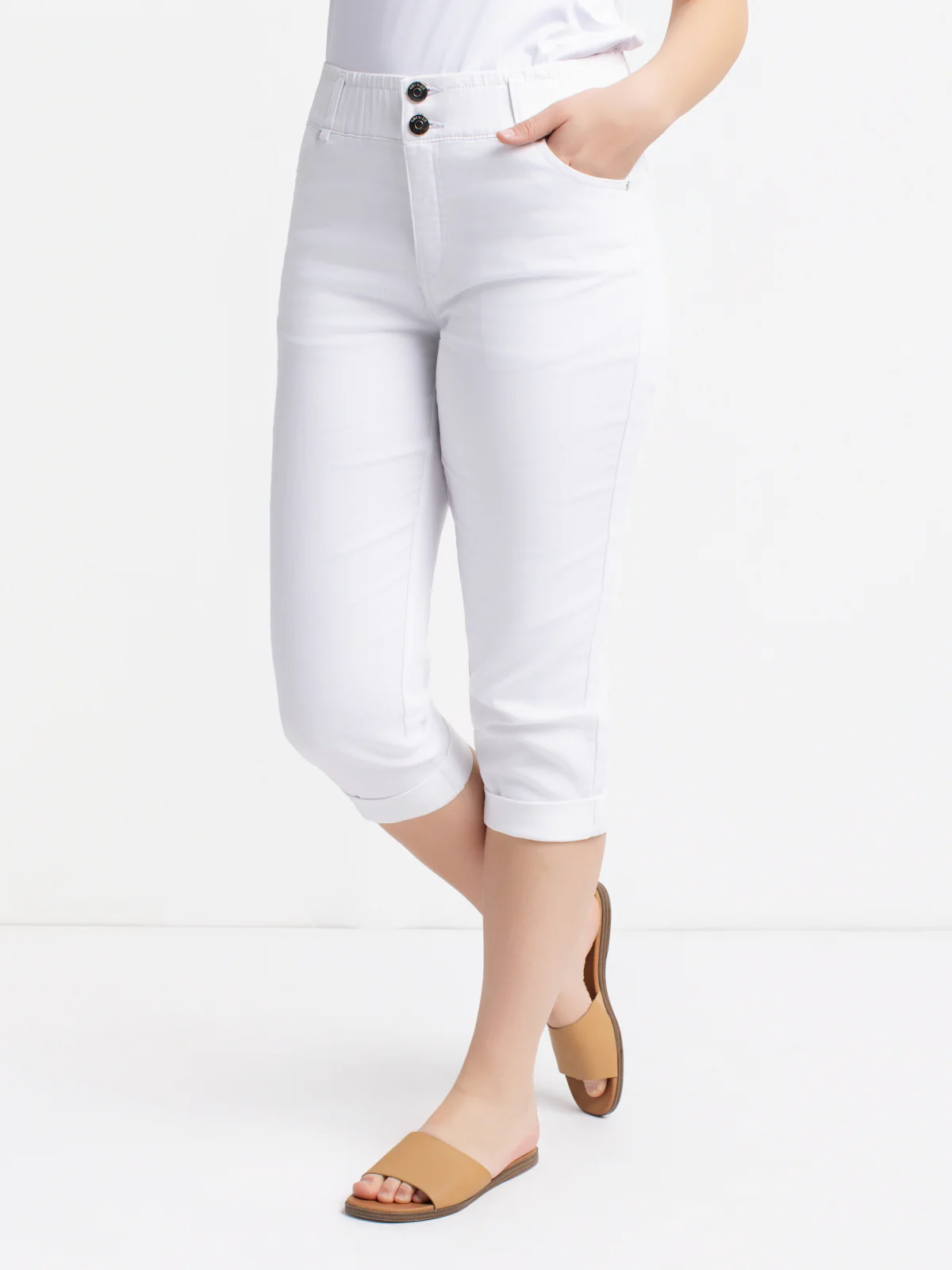 Capri en denim droit semi-ajusté - Image 5