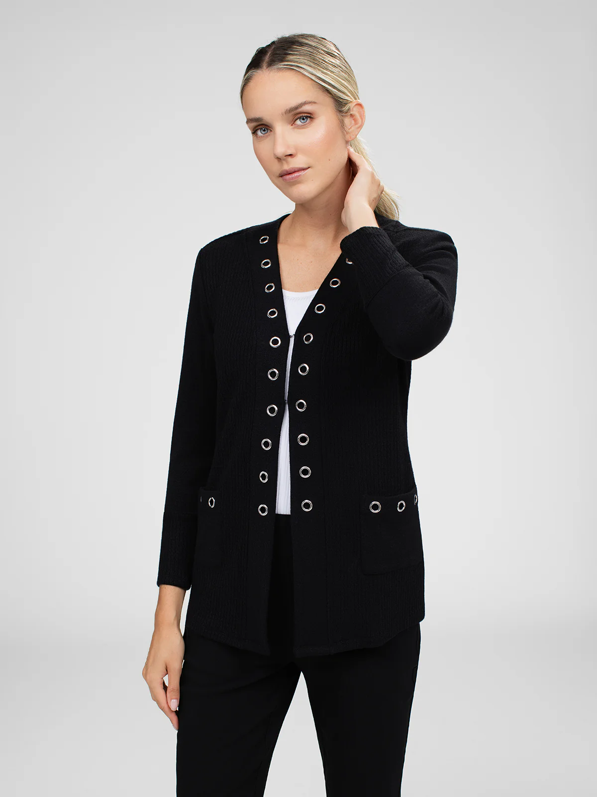 Cardigan semi-ajusté à manches longues