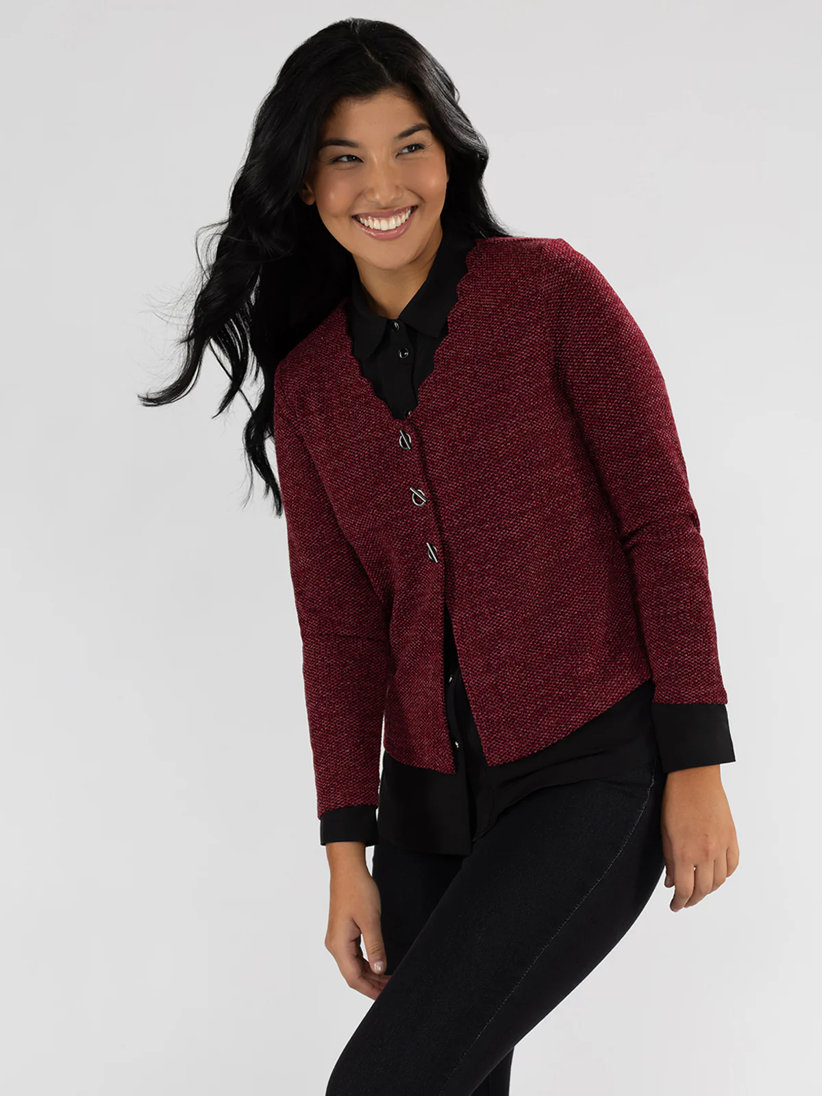 Cardigan semi-ajusté à manches longues
