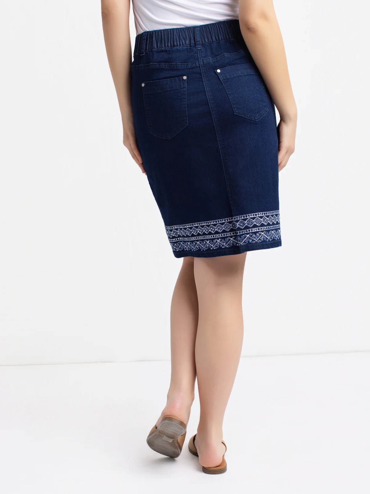 Jupe midi droite en denim - Image 6