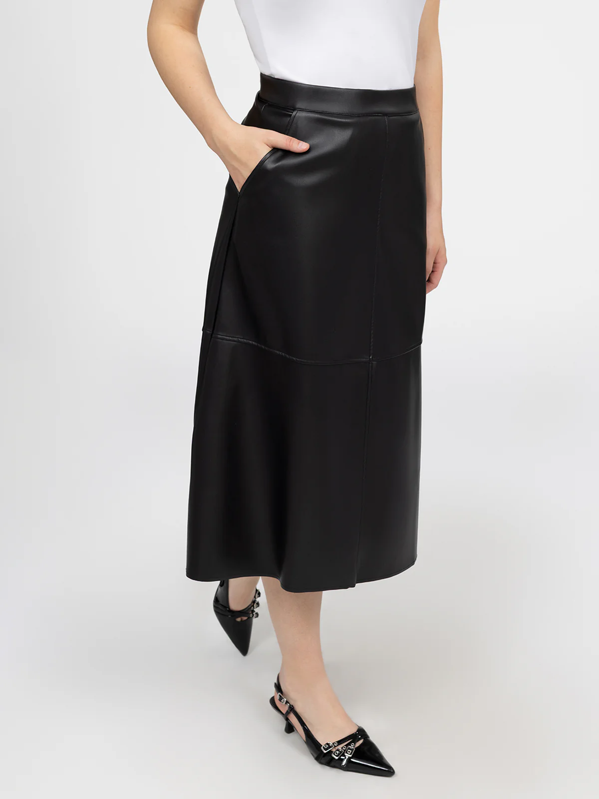 Jupe midi en tricot ligne A