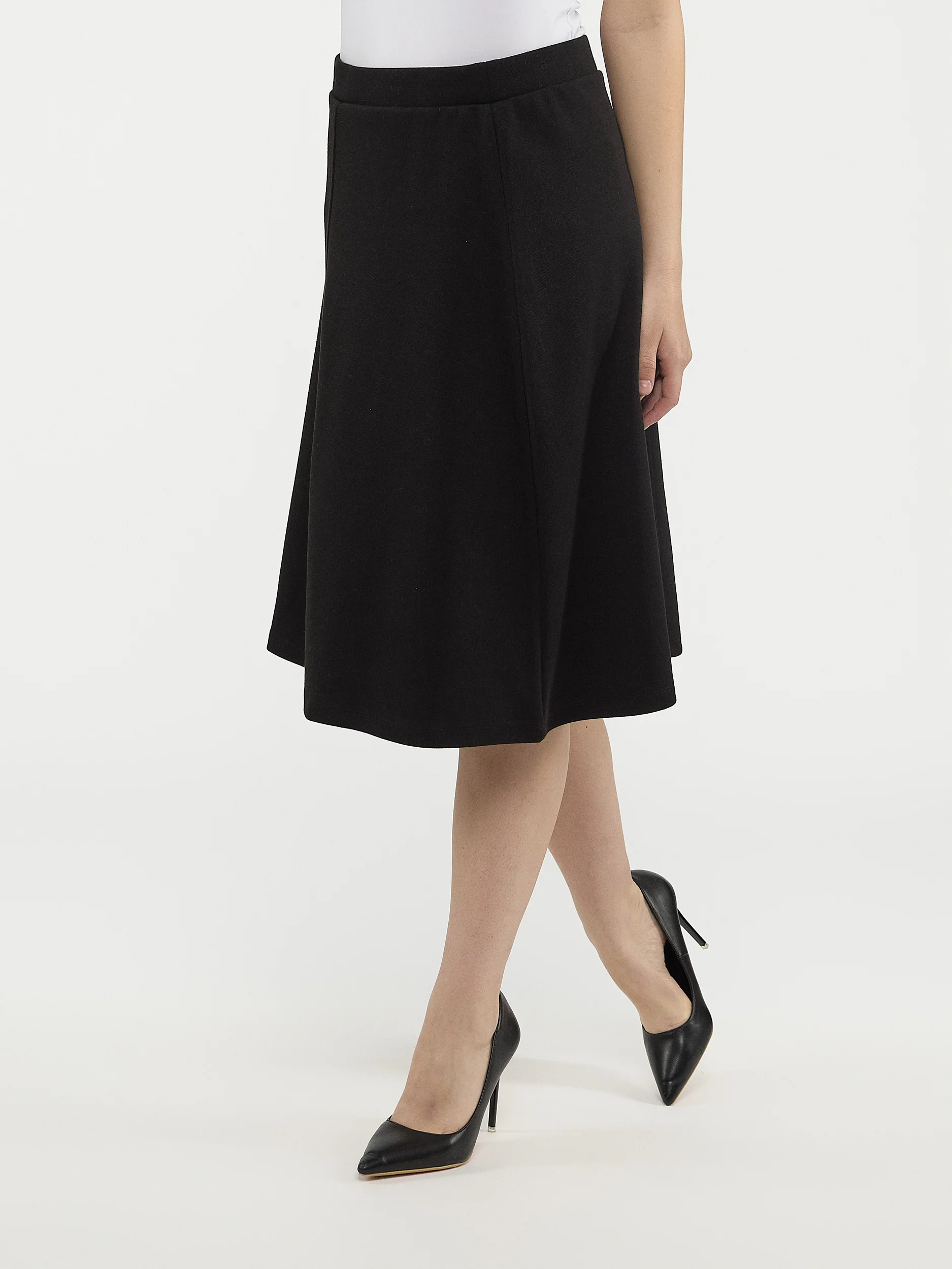 Jupe midi évasée en tricot - Image 2