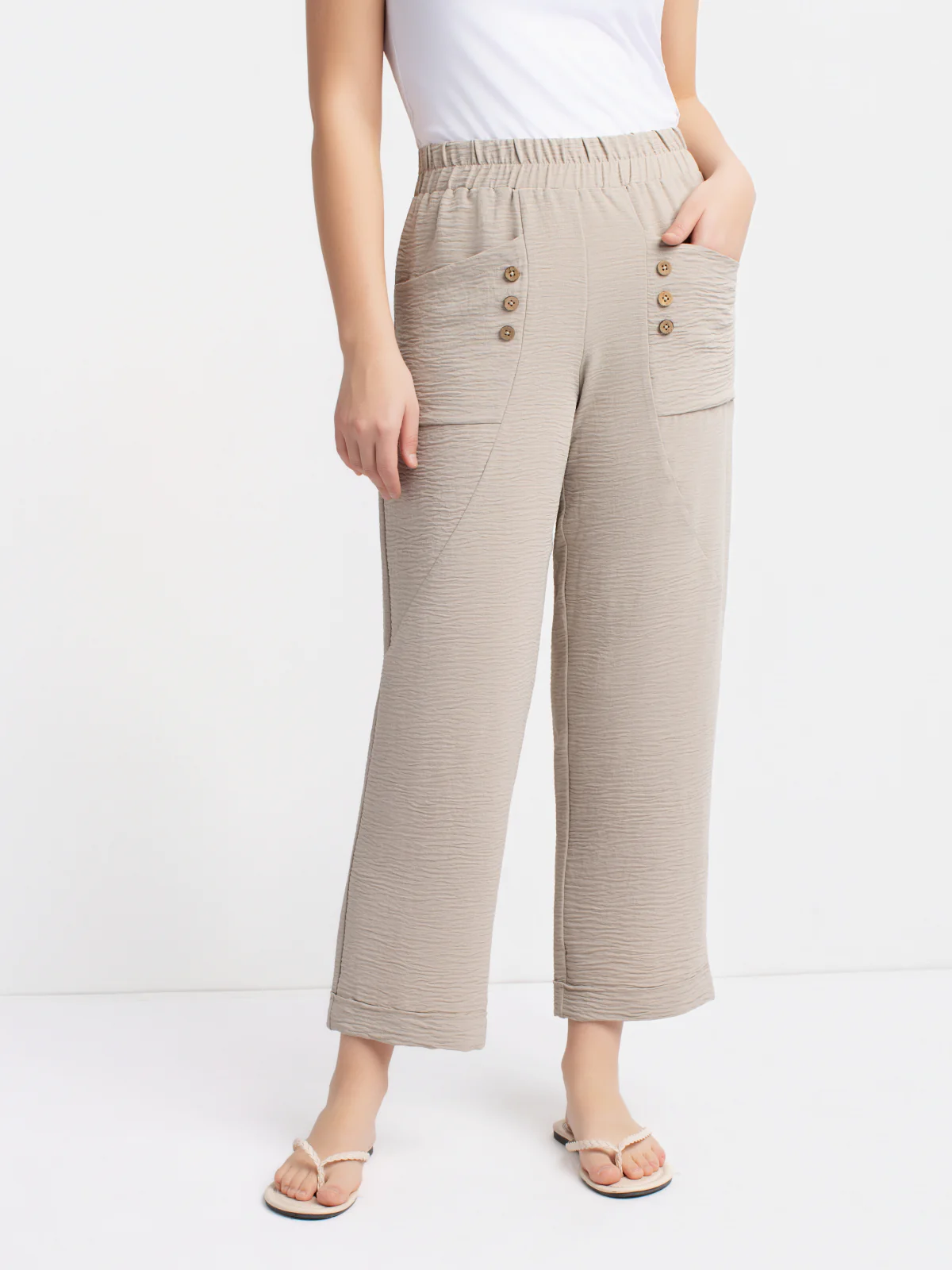 Pantalon droit à la cheville à enfiler - Image 5