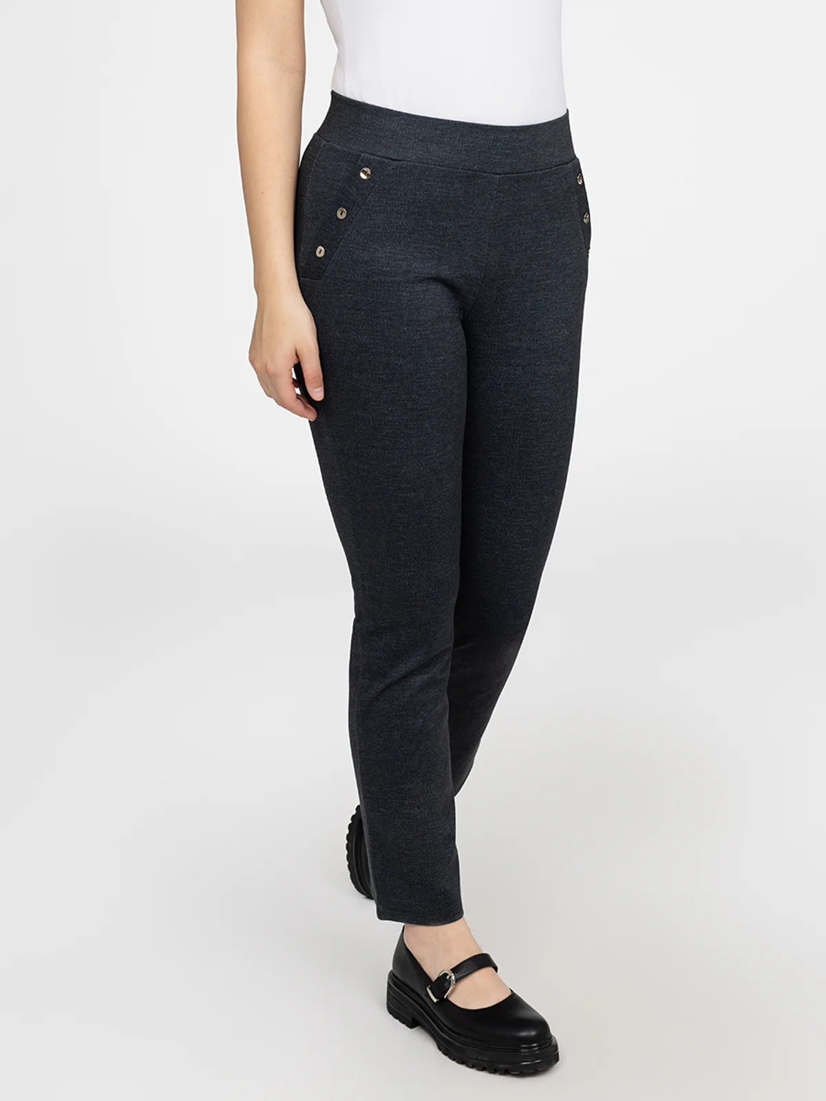 Pantalon droit décontracté à enfiler