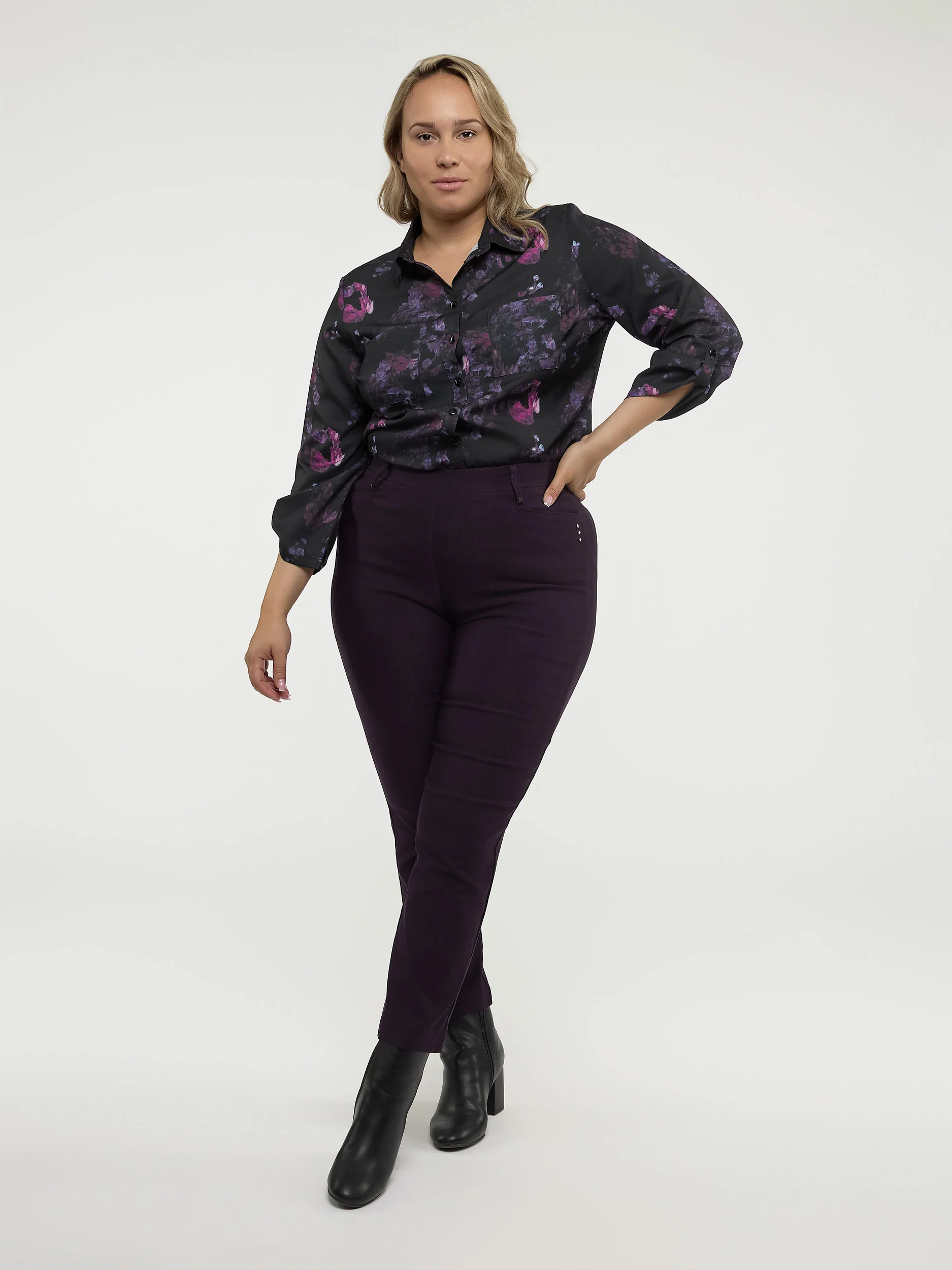 Pantalon droit semi-ajusté à enfiler - Petite - Image 17