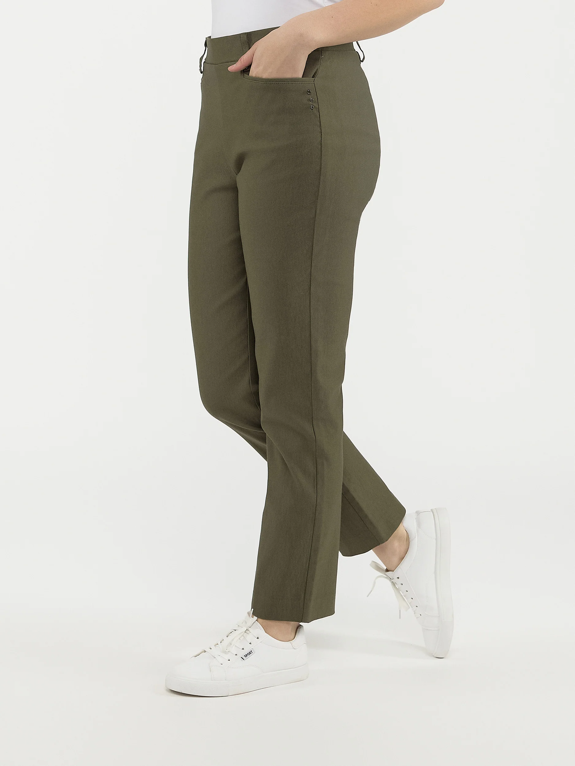 Pantalon droit semi-ajusté à enfiler - Petite - Image 5