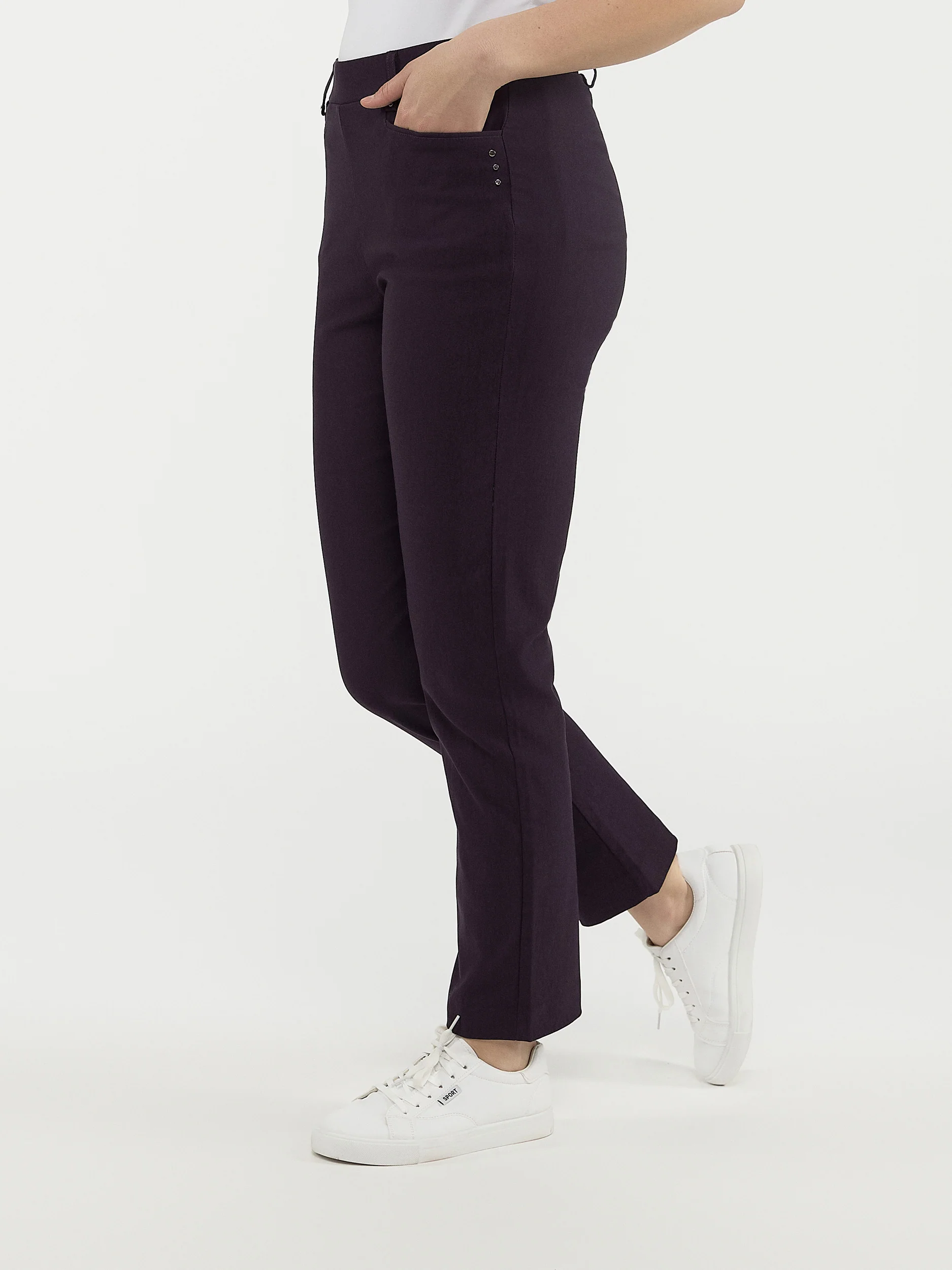 Pantalon droit semi-ajusté à enfiler - Petite - Image 9