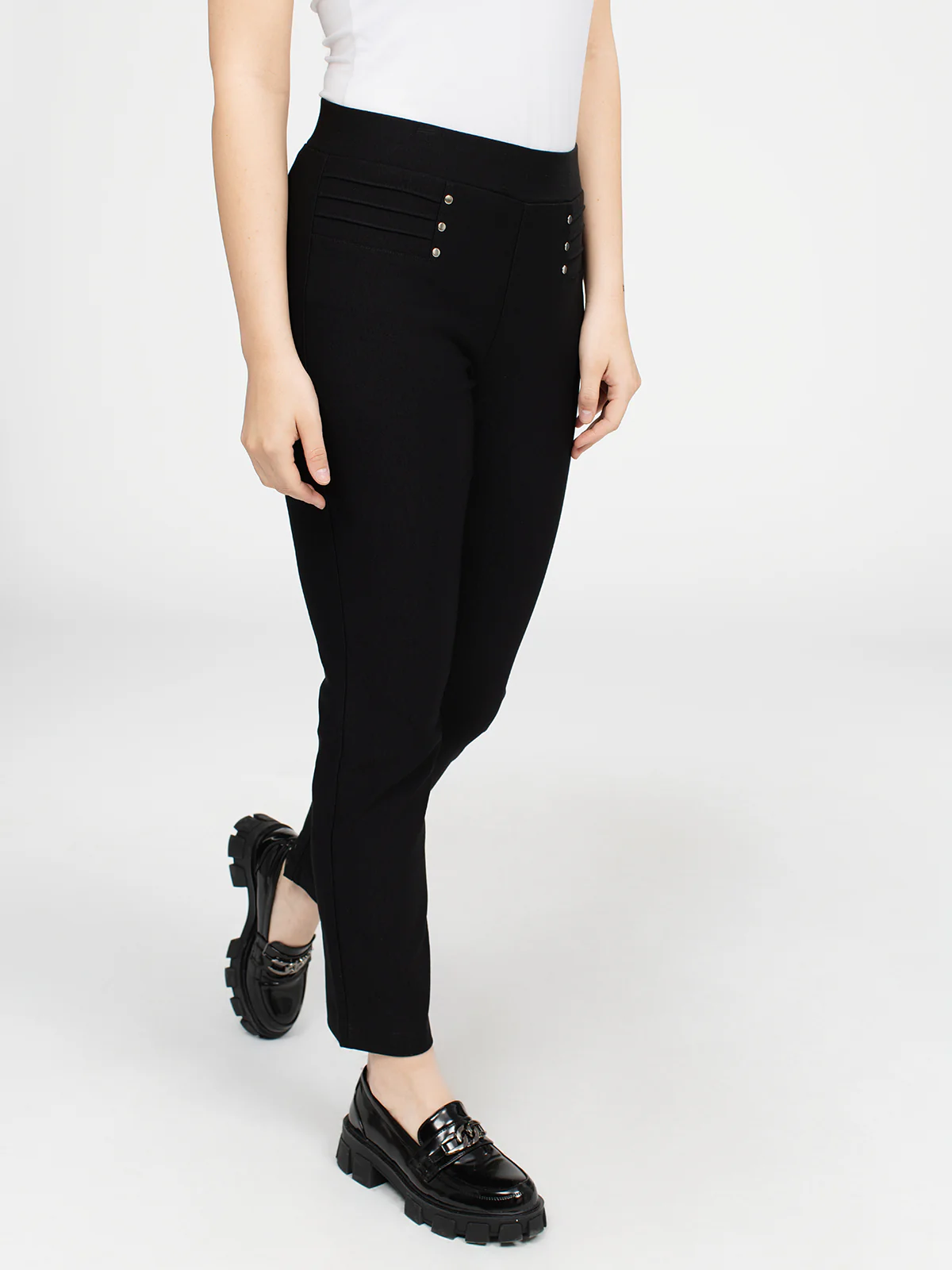 Pantalon droit semi-ajusté à enfiler - Petite