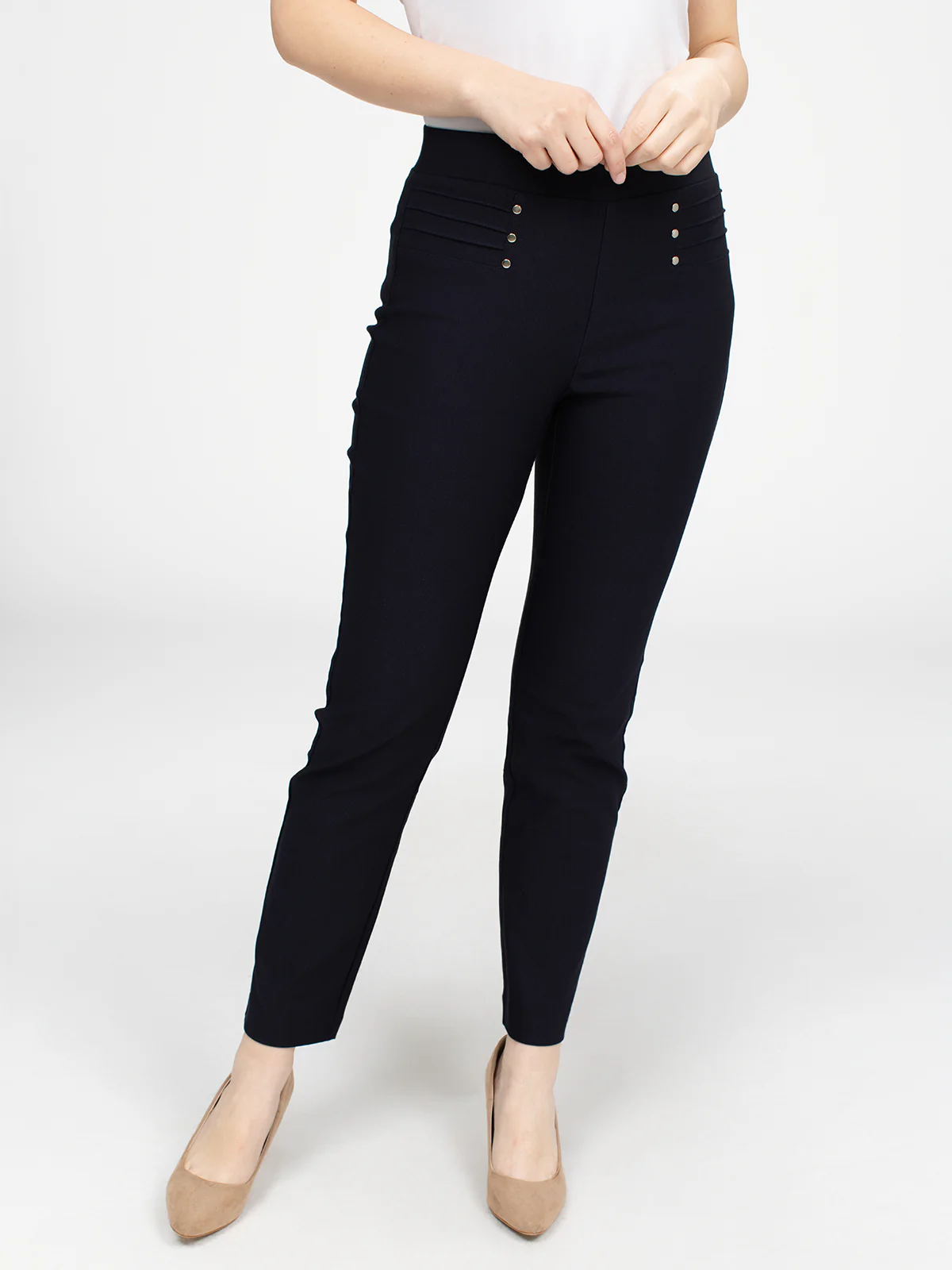 Pantalon droit semi-ajusté à enfiler - Petite - Image 10