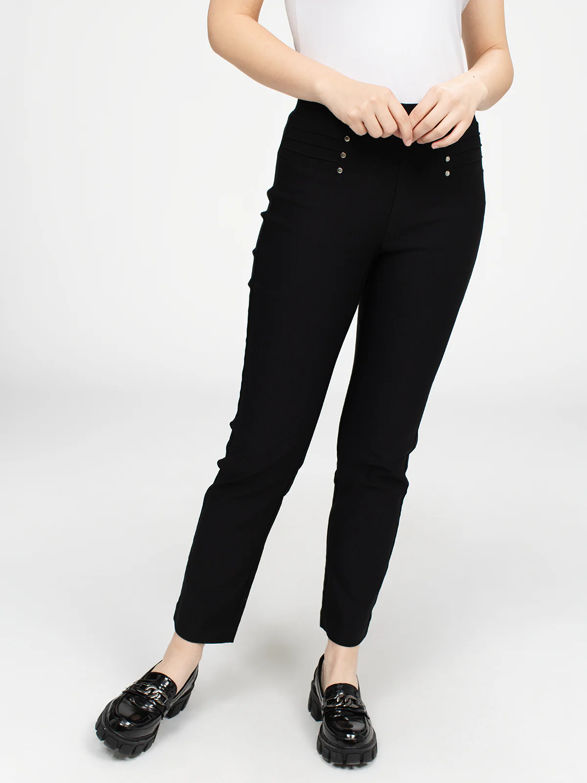 Pantalon droit semi-ajusté à enfiler - Petite - Image 2