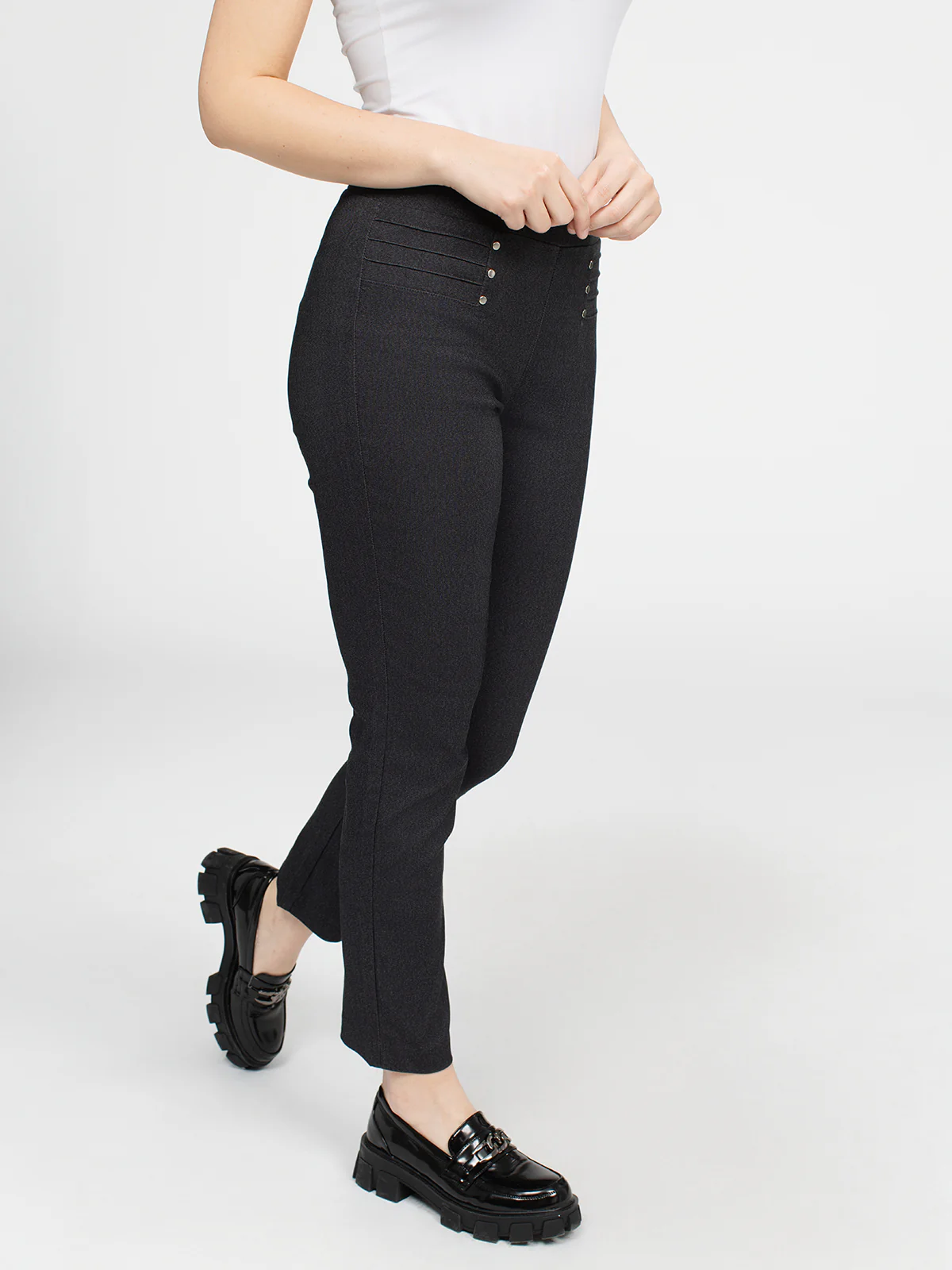Pantalon droit semi-ajusté à enfiler - Petite - Image 5