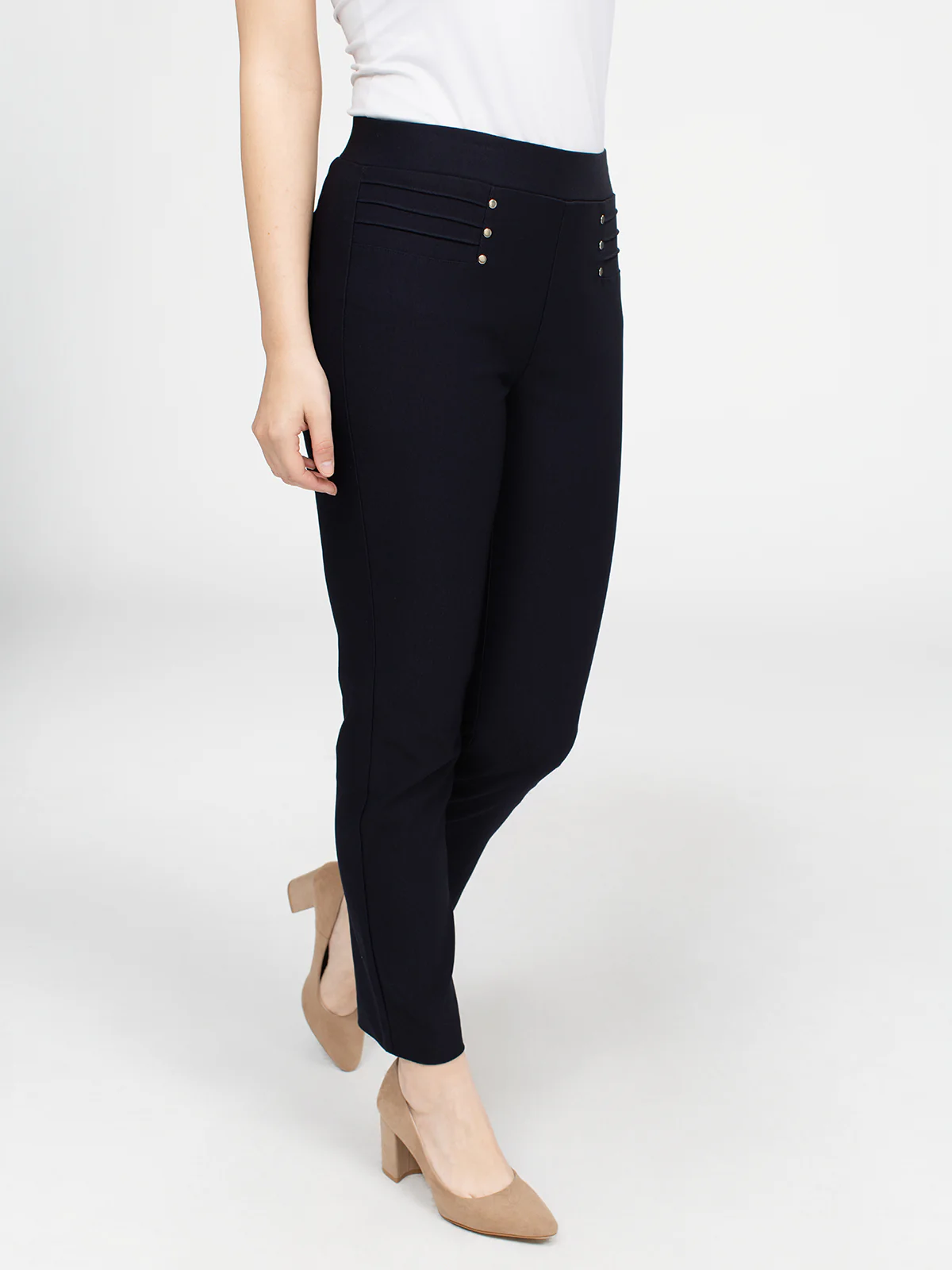 Pantalon droit semi-ajusté à enfiler - Petite - Image 9
