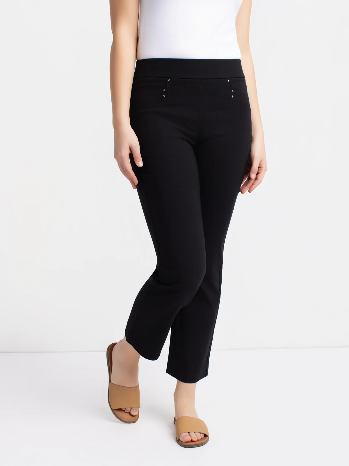 Pantalon droit semi-ajusté à enfiler - Petite