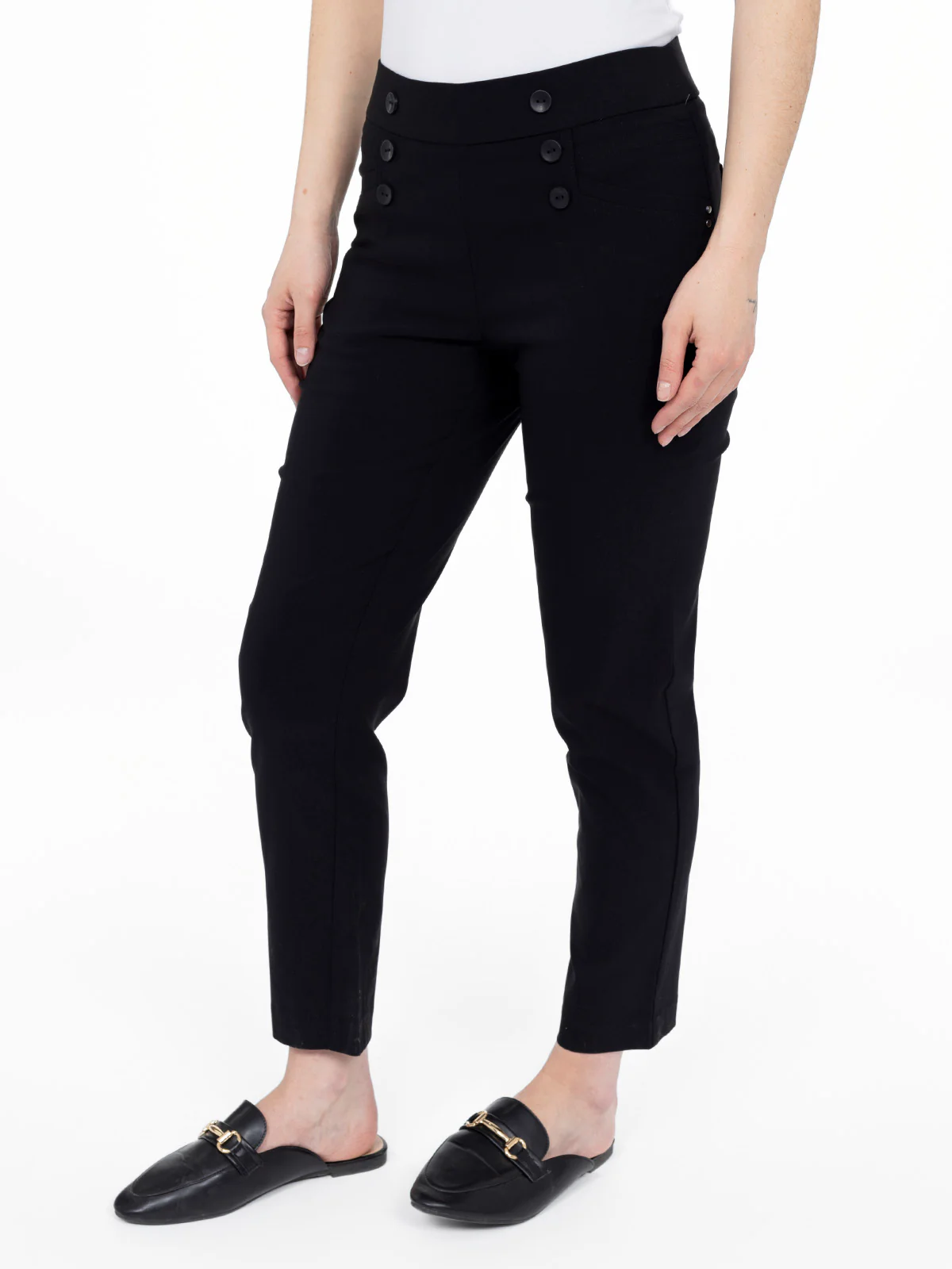 Pantalon étroit semi-ajusté à enfiler à la cheville