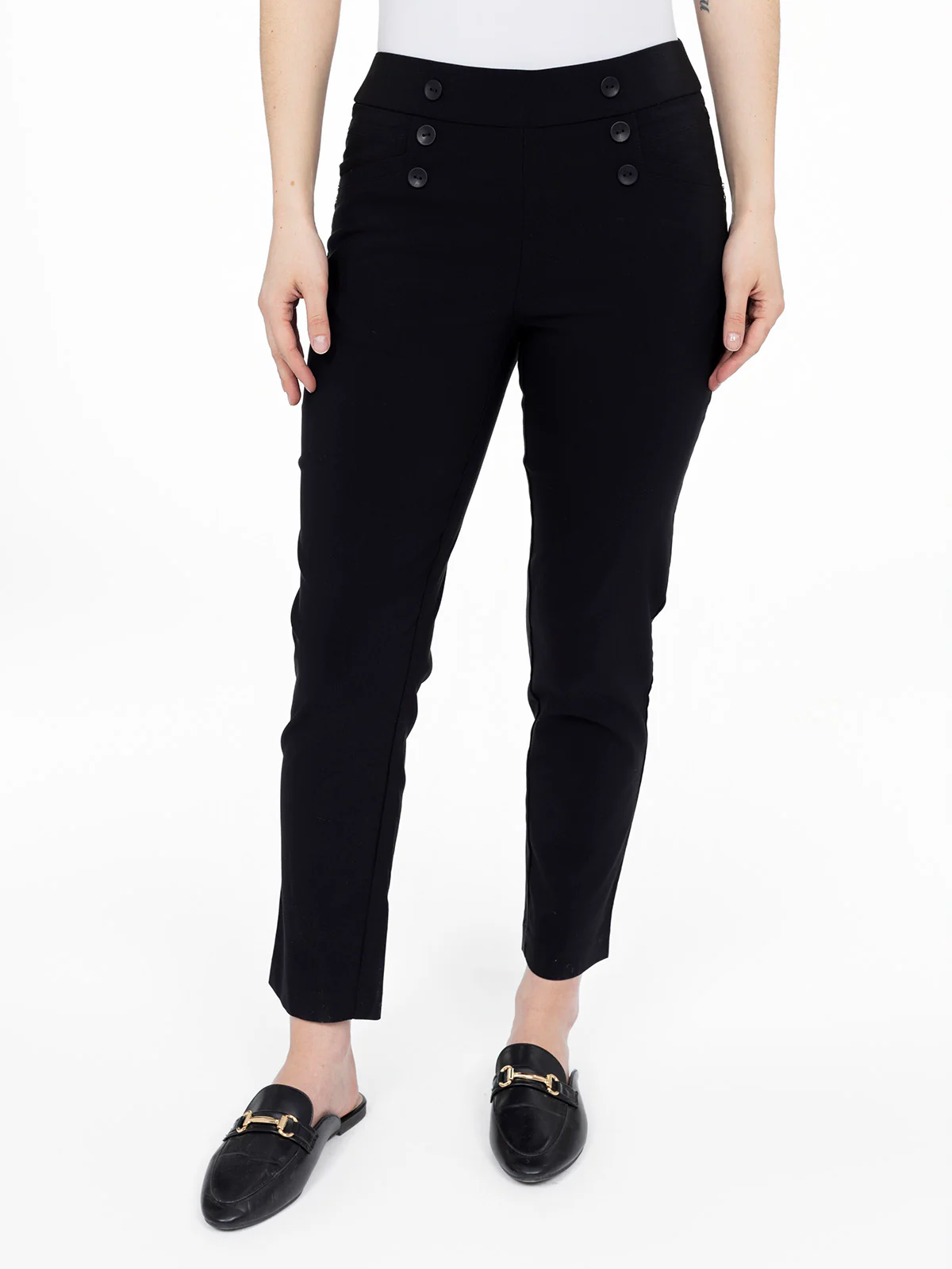Pantalon étroit semi-ajusté à enfiler à la cheville - Image 2