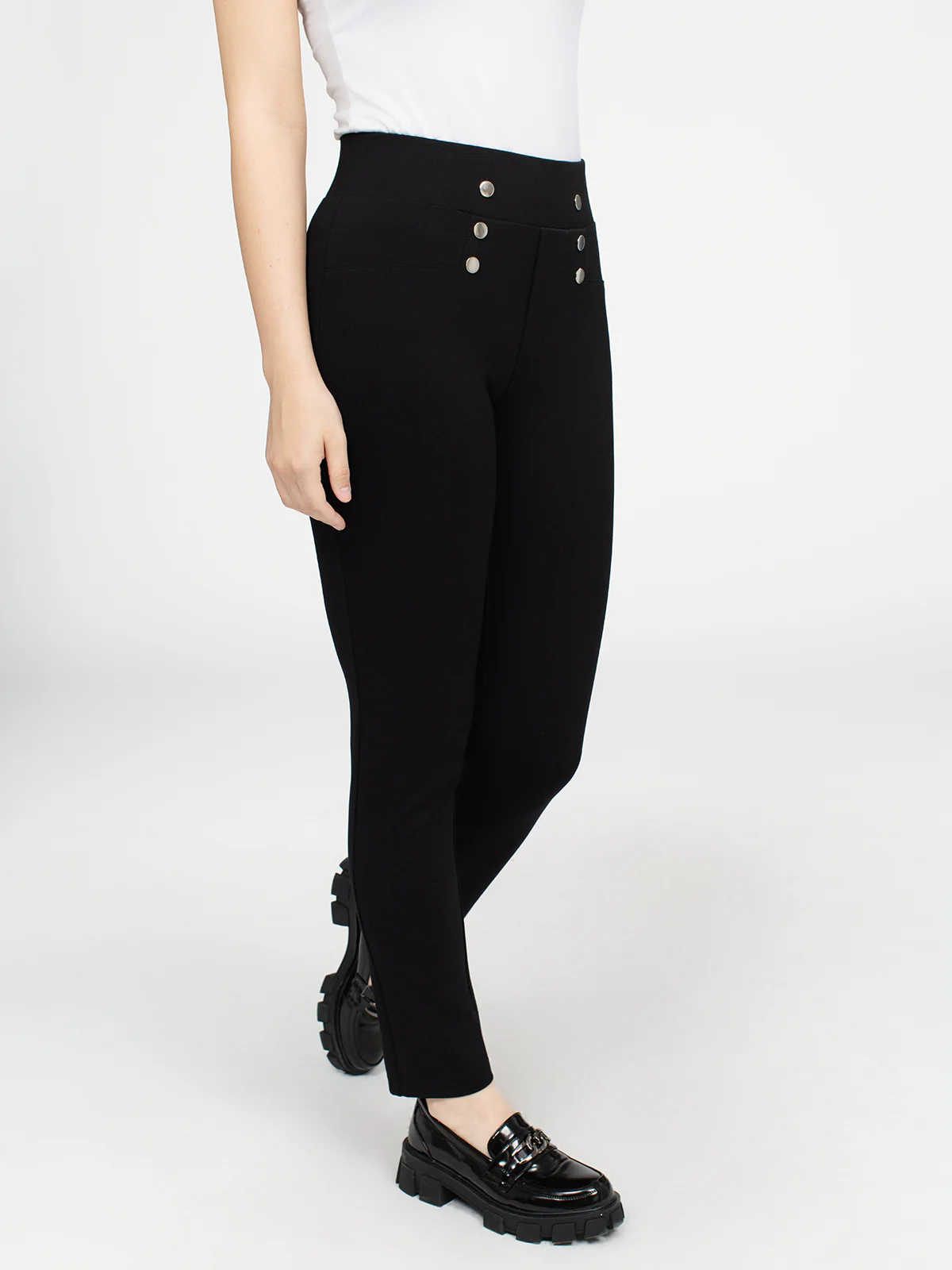 Pantalon étroit semi-ajusté à enfiler