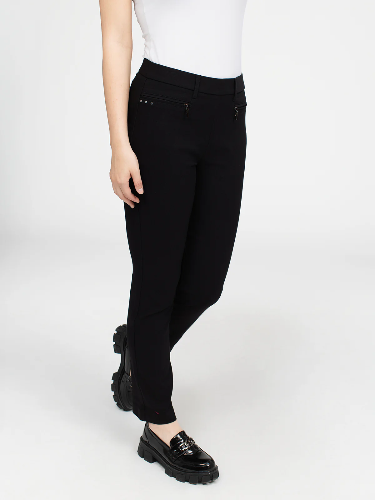 Pantalon étroit semi-ajusté à enfiler