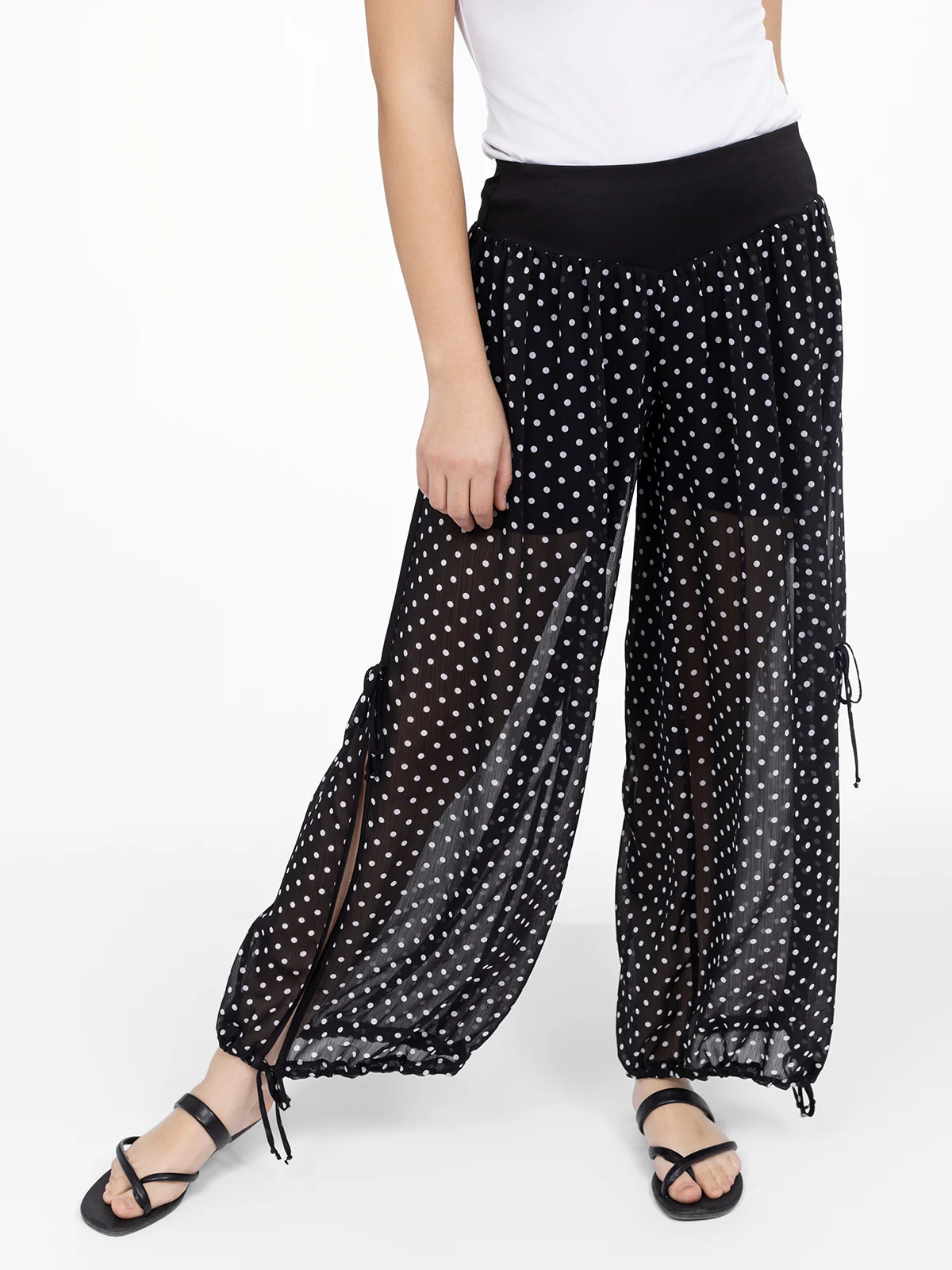 Pantalon évasé à la cheville à enfiler
