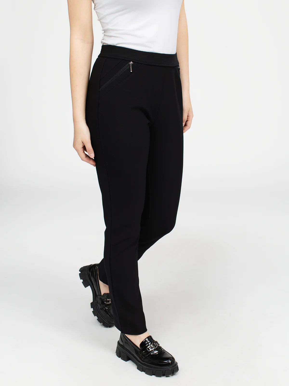 Pantalon habillé étroit semi-ajusté à enfiler