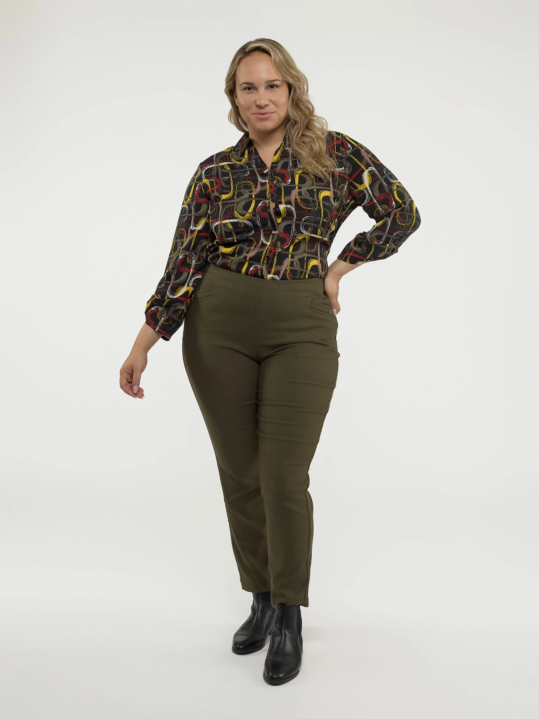 Pantalon habillé étroit semi-ajusté à enfiler - Petite