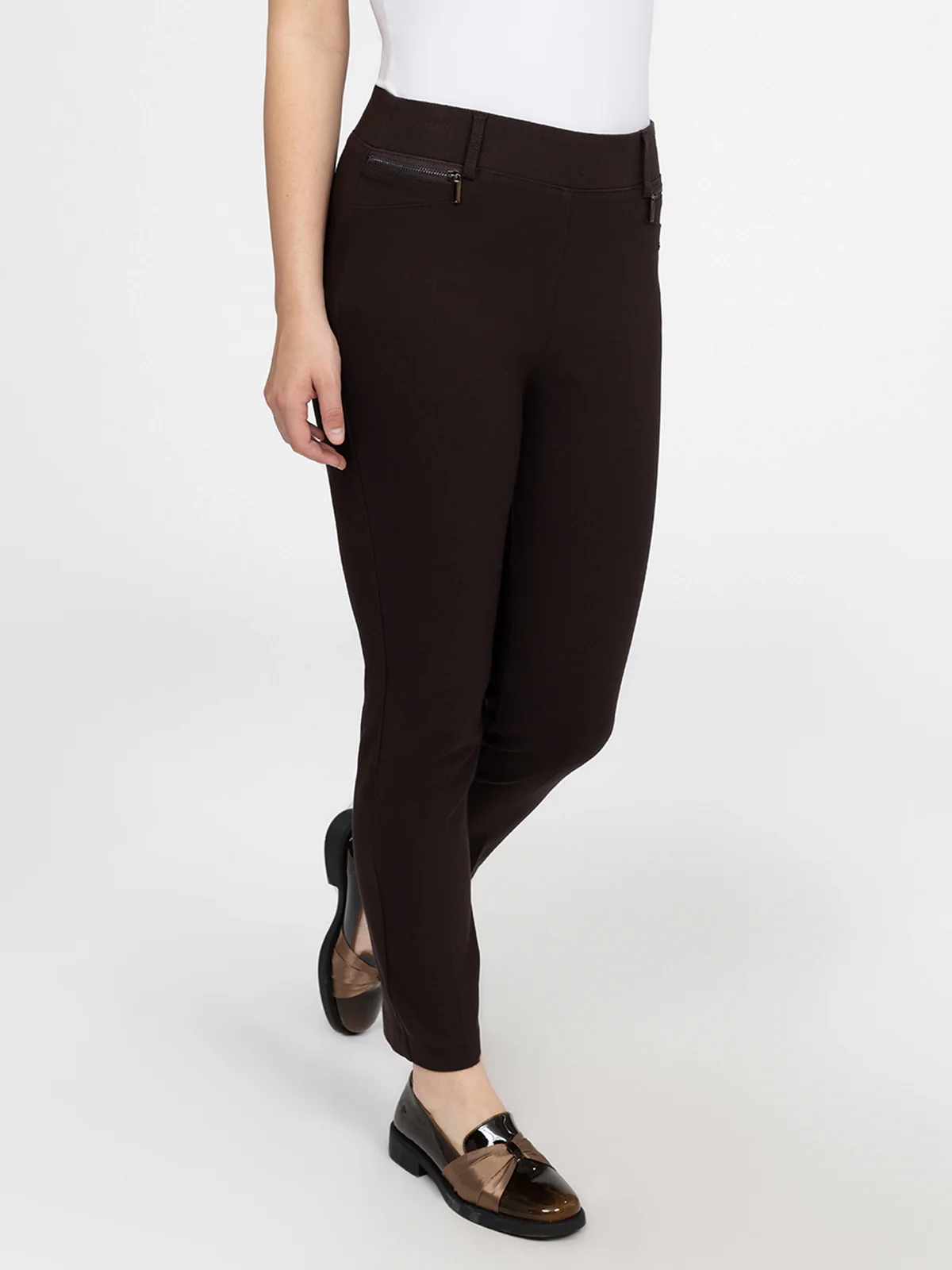 Pantalon habillé étroit semi-ajusté à enfiler - Petite