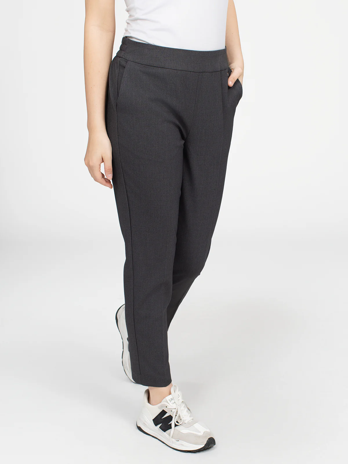 Pantalon habillé étroit semi-ajusté à la cheville à enfiler - Image 5