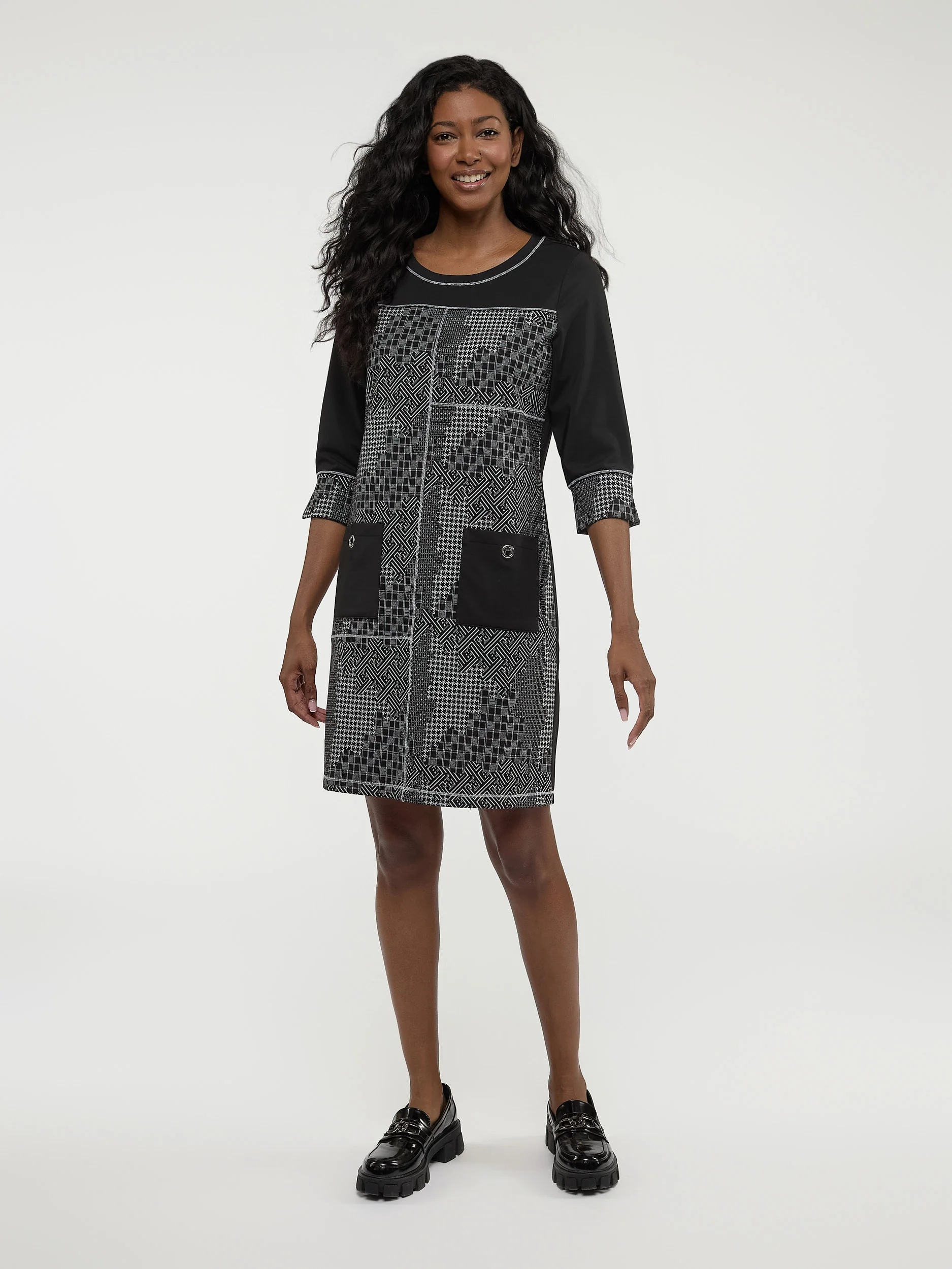 Robe droite semi-ajustée en tricot