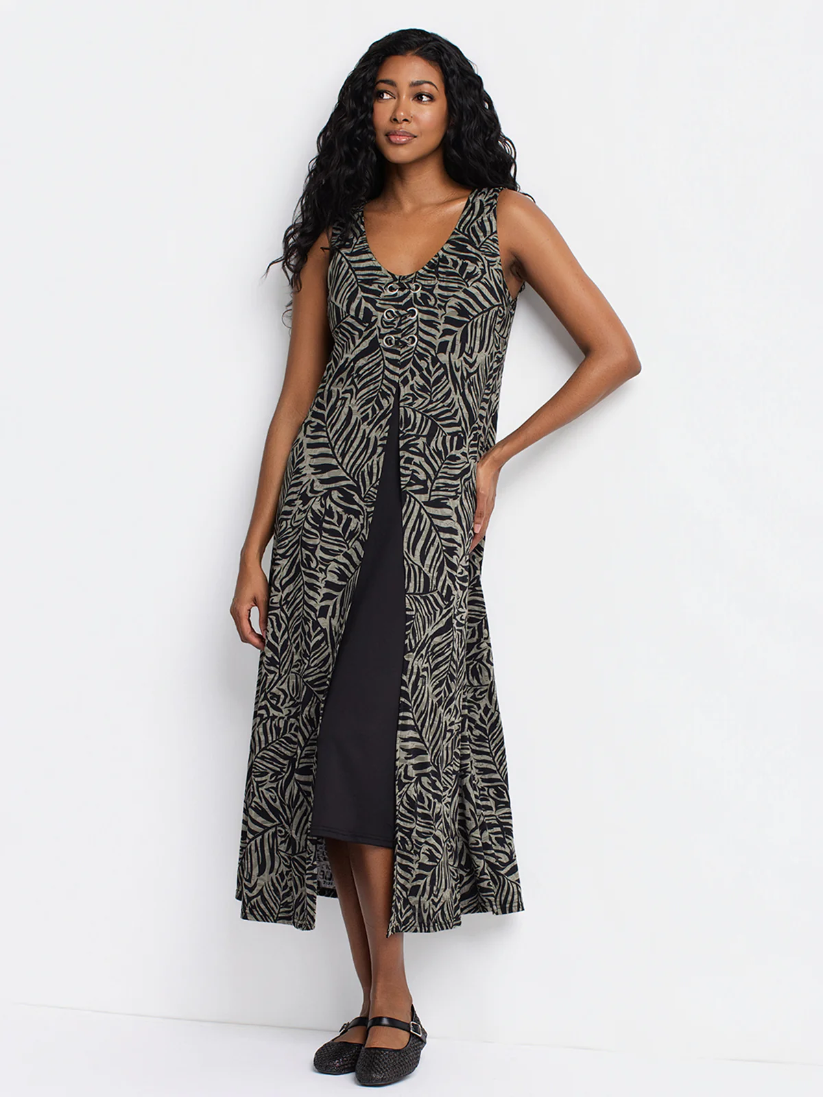 Robe maxi ligne A en tricot - Image 5