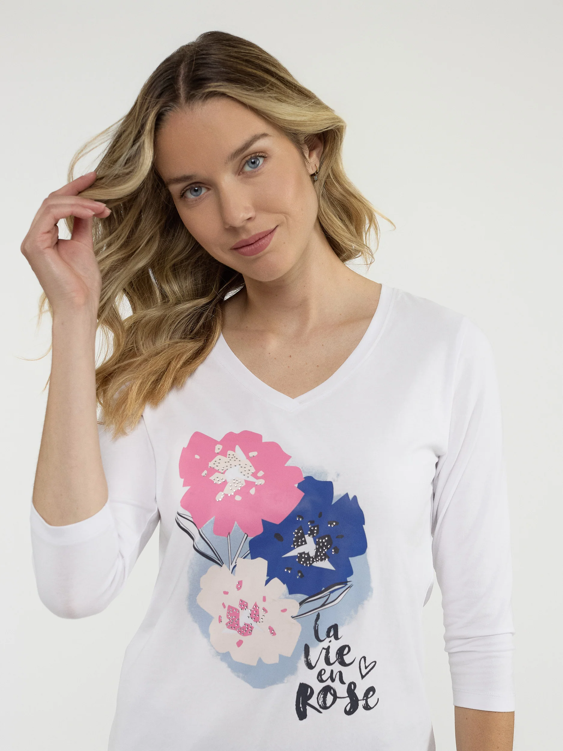 T-shirt semi-ajusté à manches 3/4 - Image 14