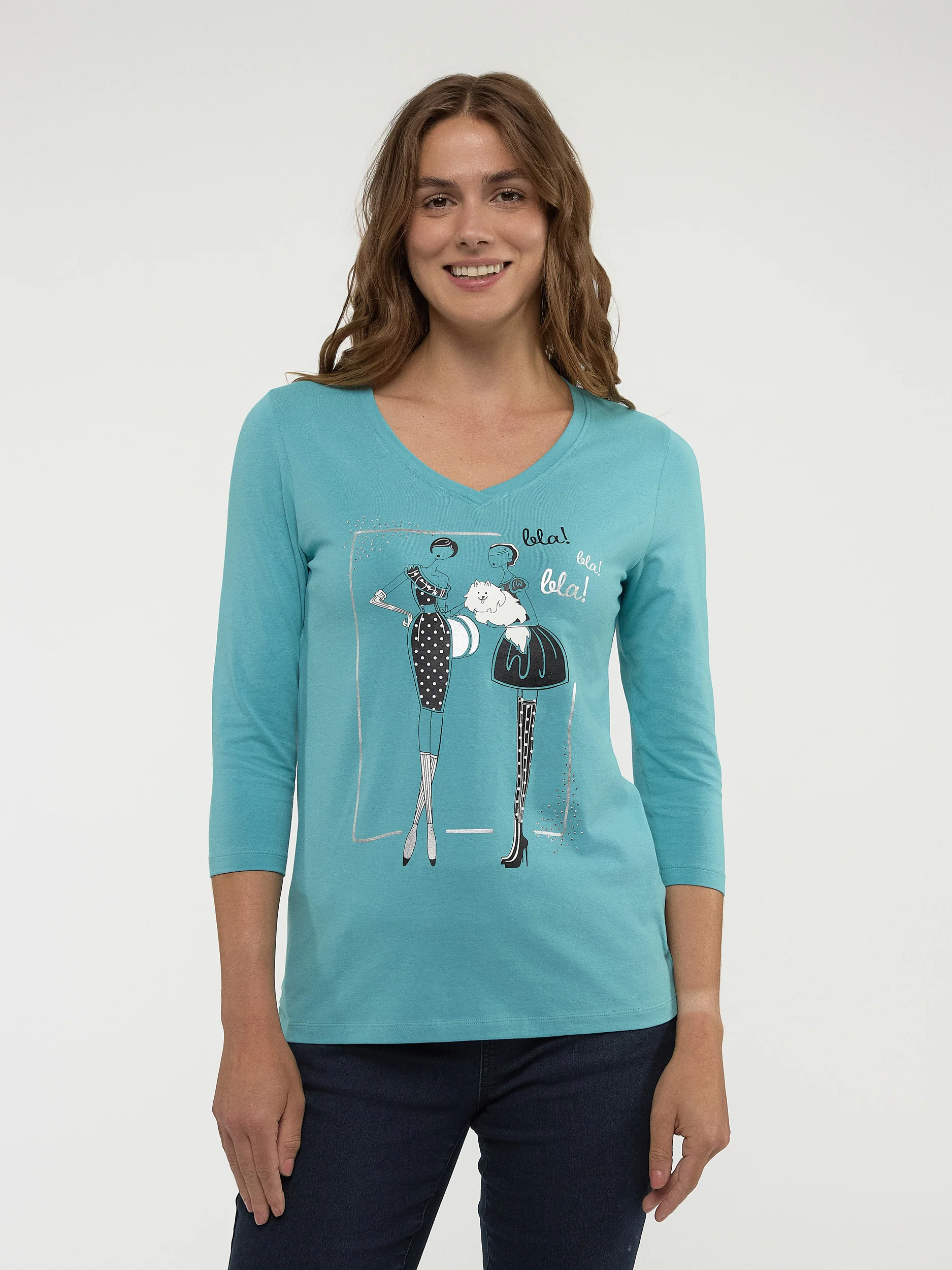 T-shirt semi-ajusté à manches 3/4 - Image 9