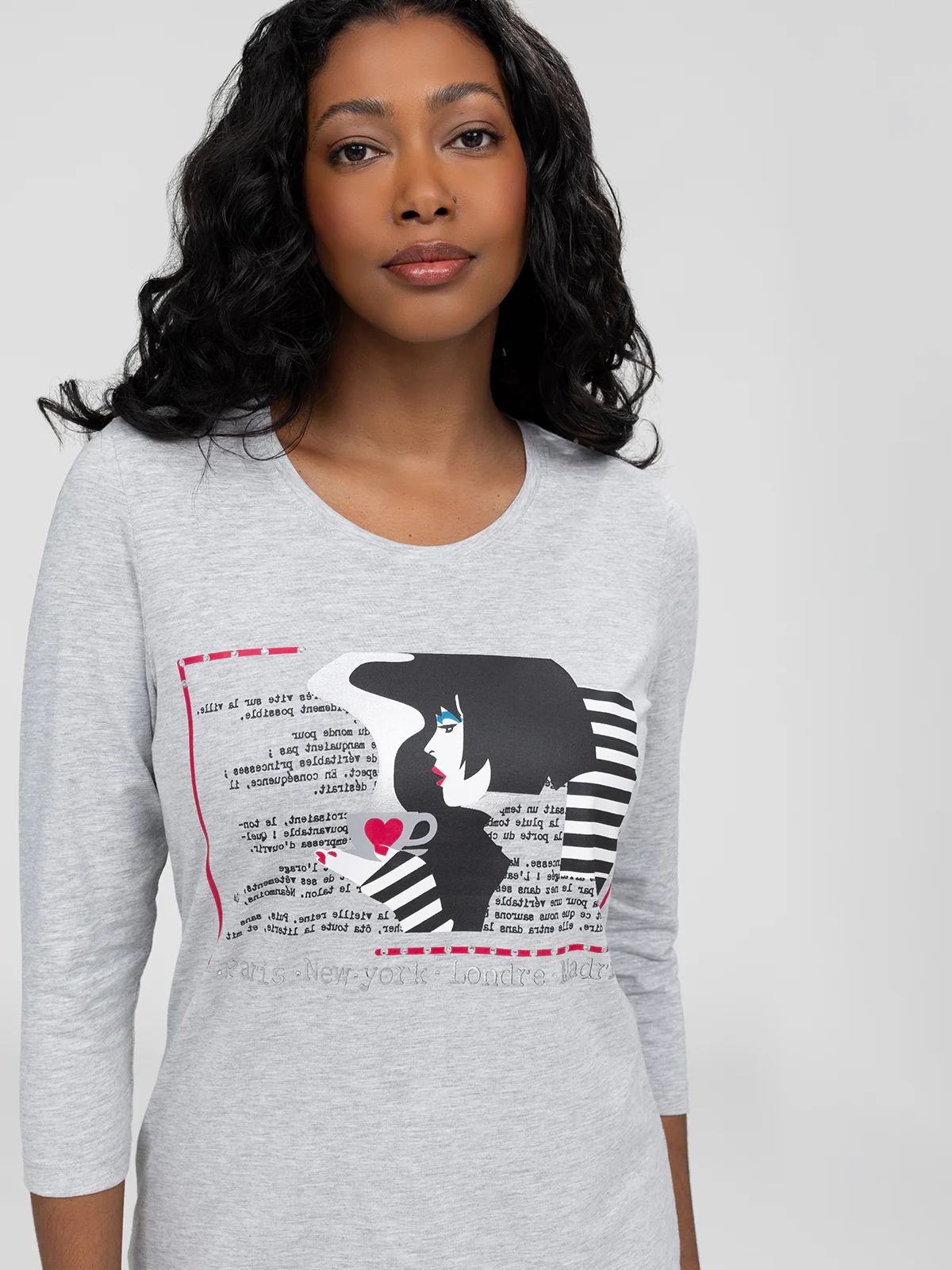 T-shirt semi-ajusté à manches 3/4 - Image 10