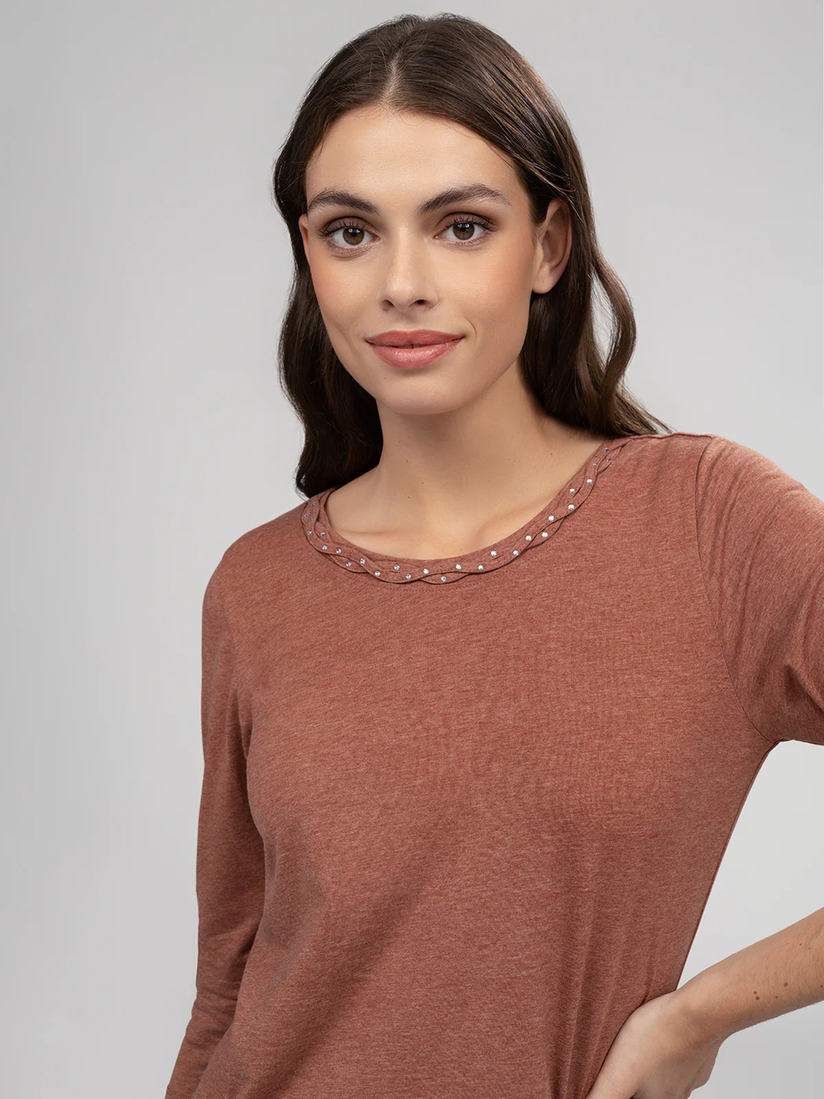 T-shirt semi-ajusté à manches 3/4 - Image 14
