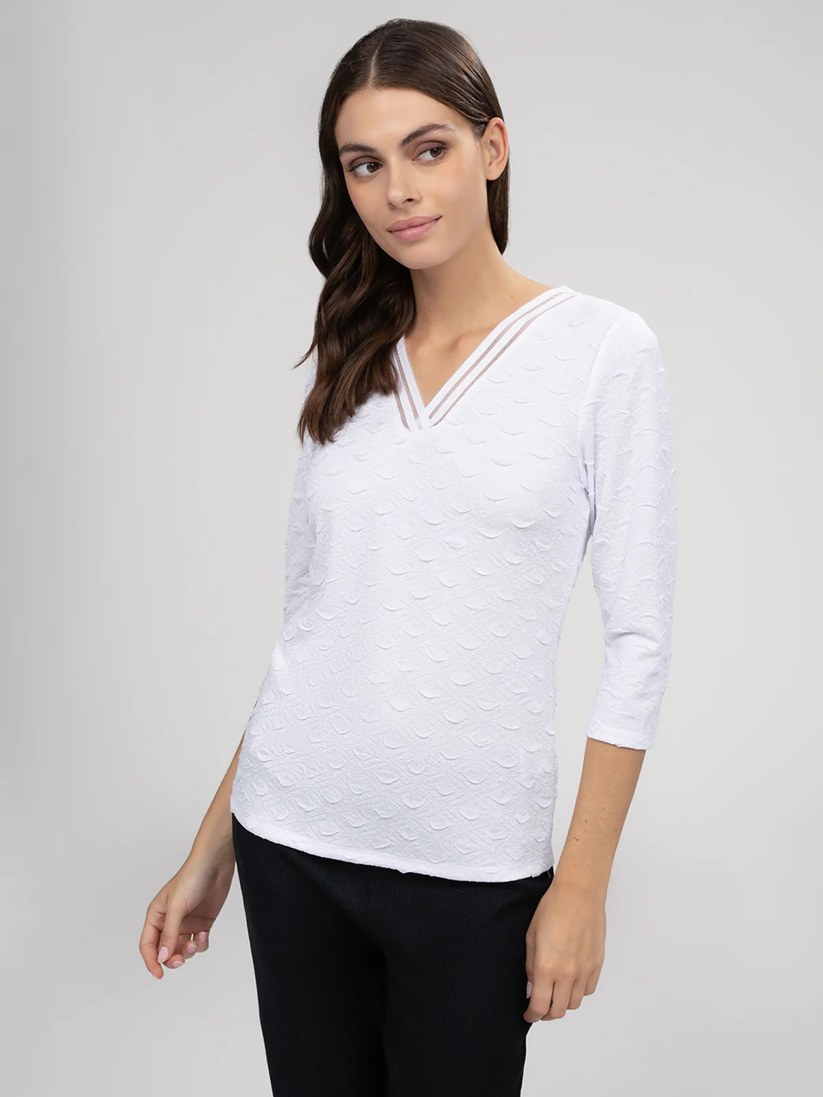 T-shirt semi-ajusté à manches 3/4 - Image 8
